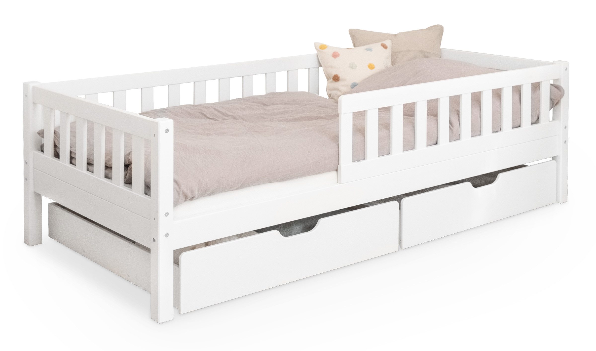 Ehrenkind Kinderbett Lille aus massivem Kieferholz mit Rausfallschutz, 90x2 günstig online kaufen