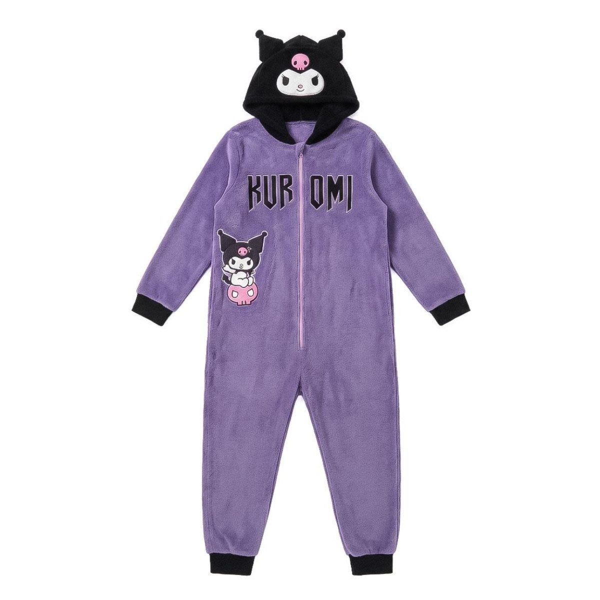 Hello Kitty Schlafanzug Kuromi Pyjama Kinder mit Applikationen für Nacht Zuhause und Freizeit