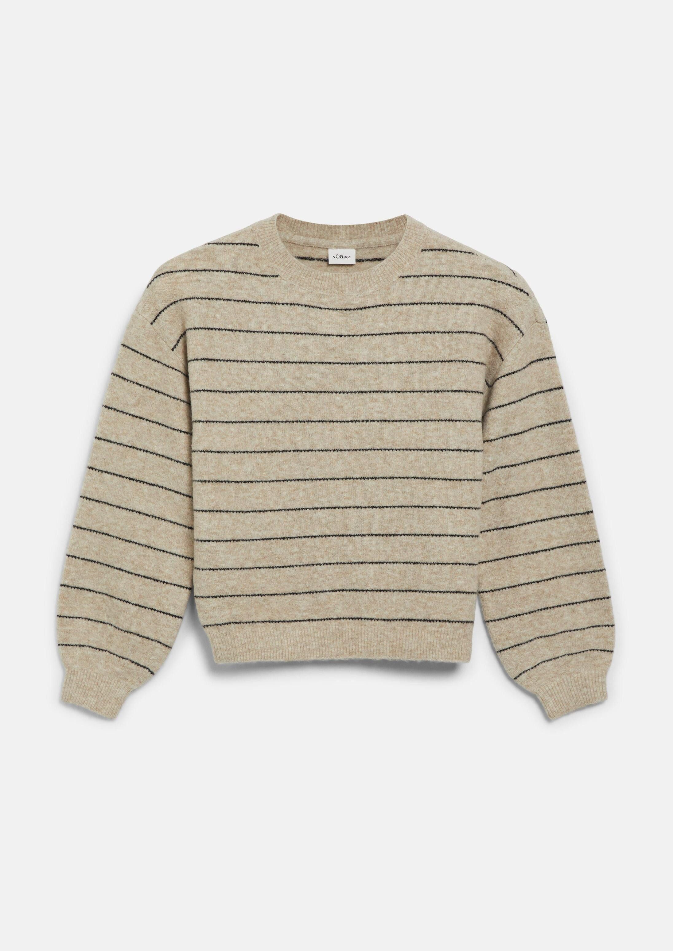 s.Oliver Longpullover Strickpullover Flauschiger Strickpullover im Loose Fit