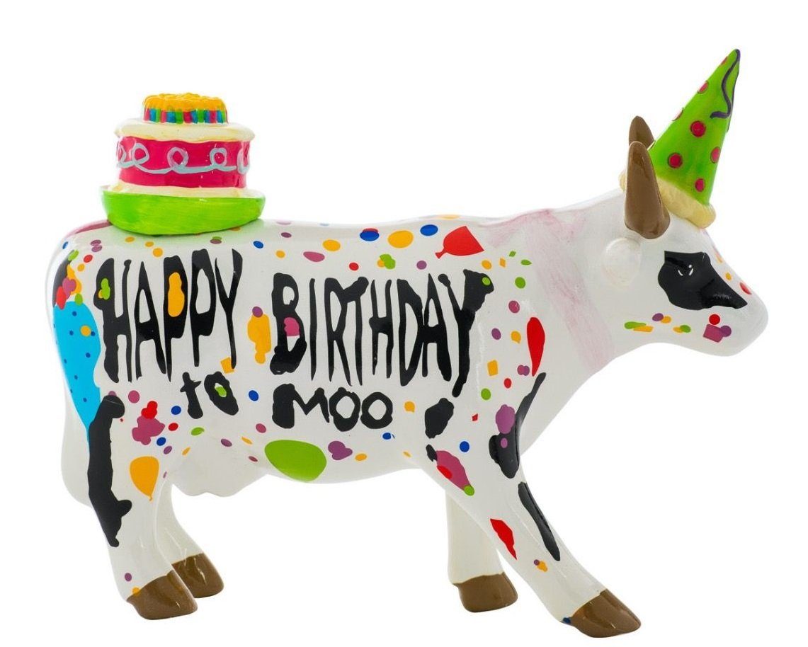 CowParade Tierfigur Happy Birthday Cow Medium Kuh Cowparade 
