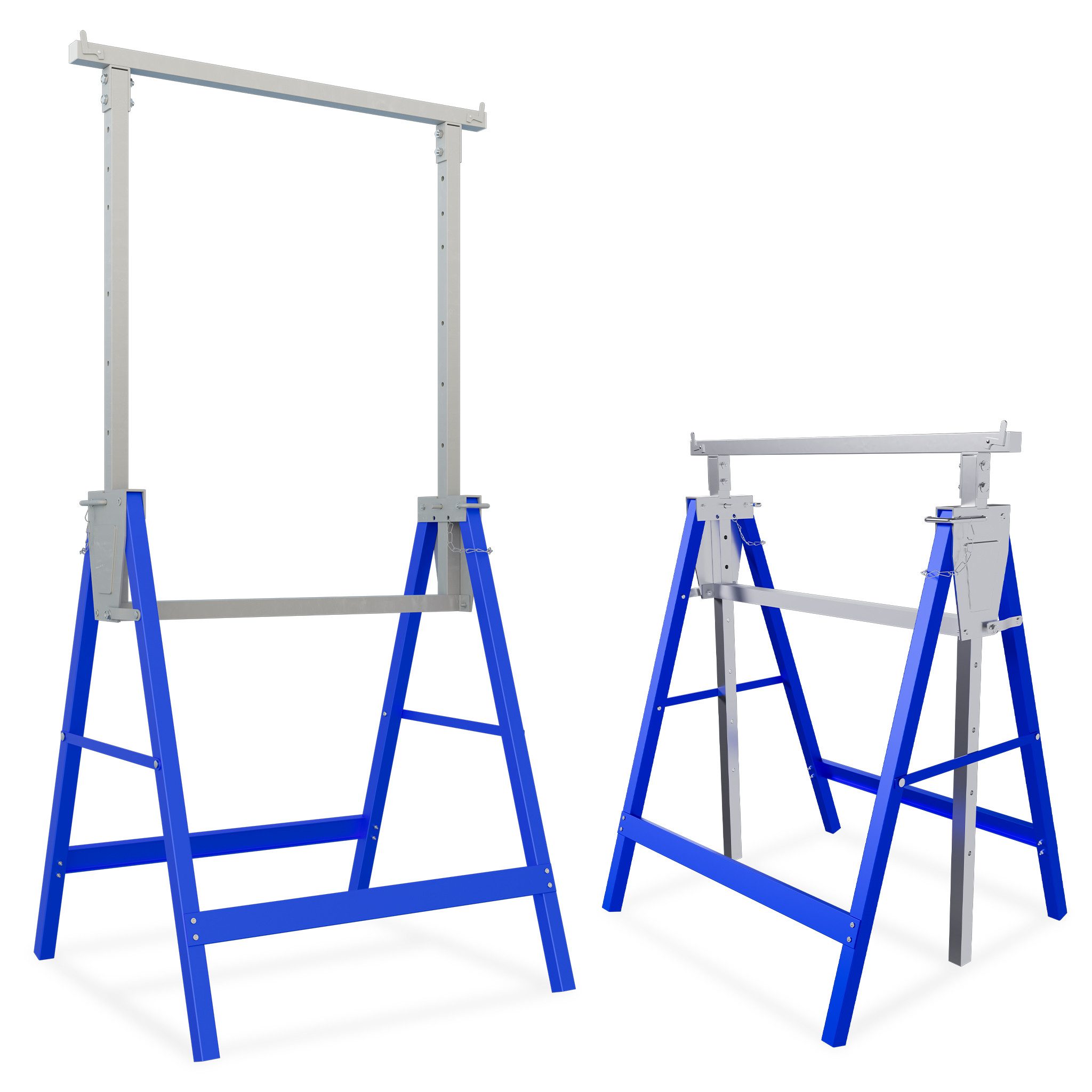 FIVMEN Gerüst Gerüstbock mit 7-fach höhenverstellbar 80-130 cm Arbeitsbock, Zusammenklappbar Werkzeughalter Unterstellbock