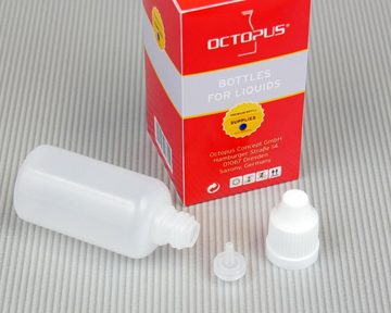 OCTOPUS Kanister 5 Plastikflaschen 30 ml LDPE, G14, Tropfeinsatz, Deckel weiß, 1 Mini-T (5 St)
