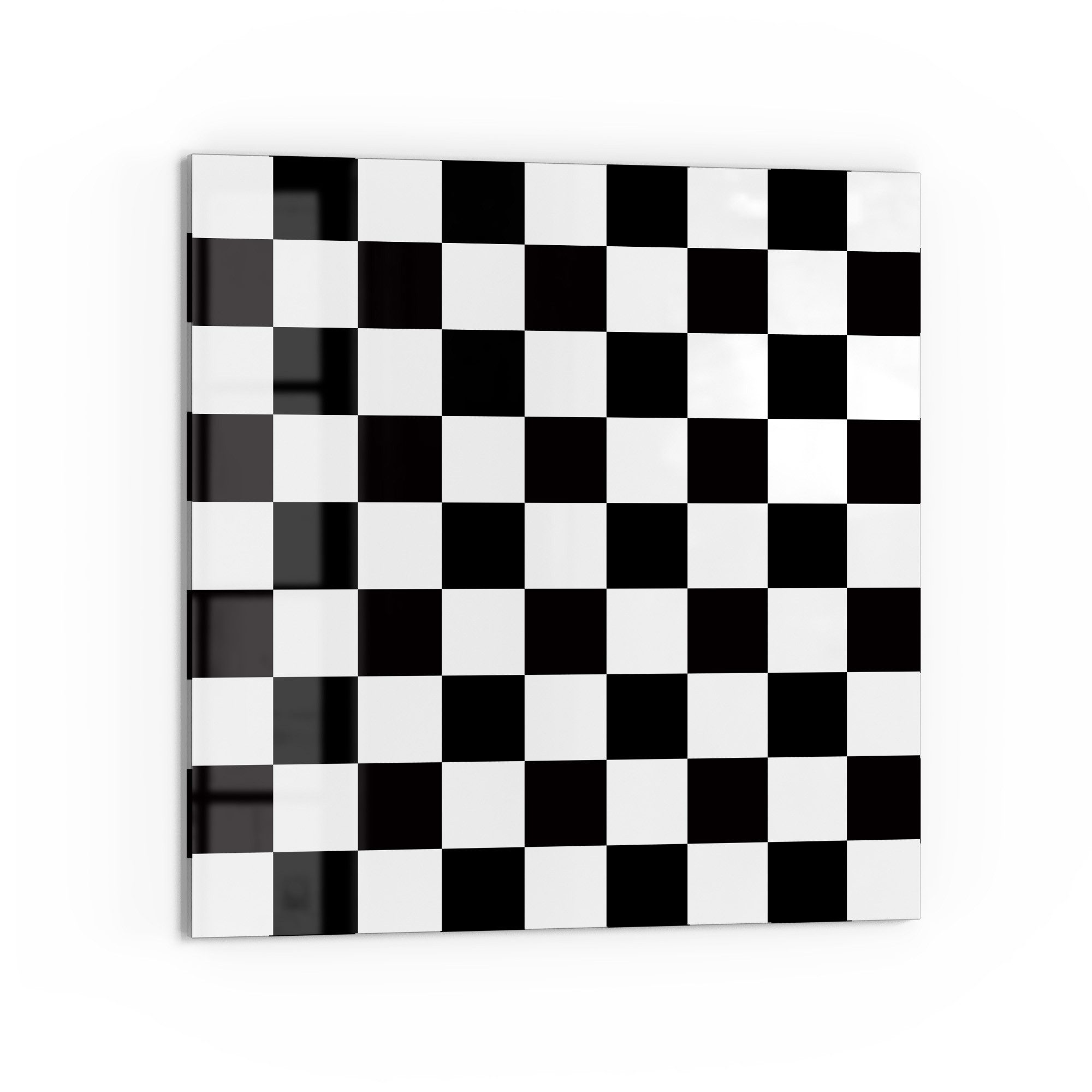 DEQORI Küchenrückwand 'Schachbrett Illusion', Glas Spritzschutz günstig online kaufen