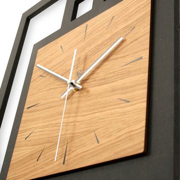 Kreative Feder Wanduhr Design-Wanduhr „Modern Style“ aus Holz (ohne Ticken; Funk- oder Quarzuhrwerk; elegant, außergewöhnlich, modern)