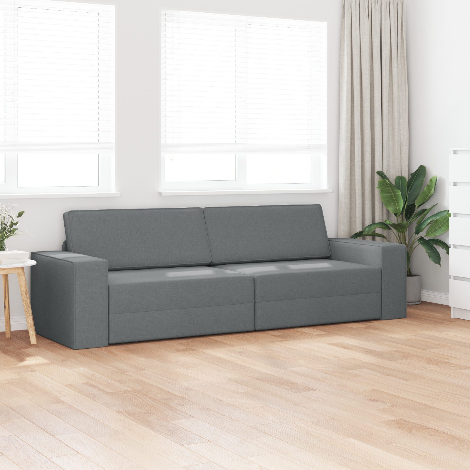 vidaXL Sofa Boden-Sofa-Bett 2-in-1 Dunkelgrau 245x150x60.5 günstig online kaufen