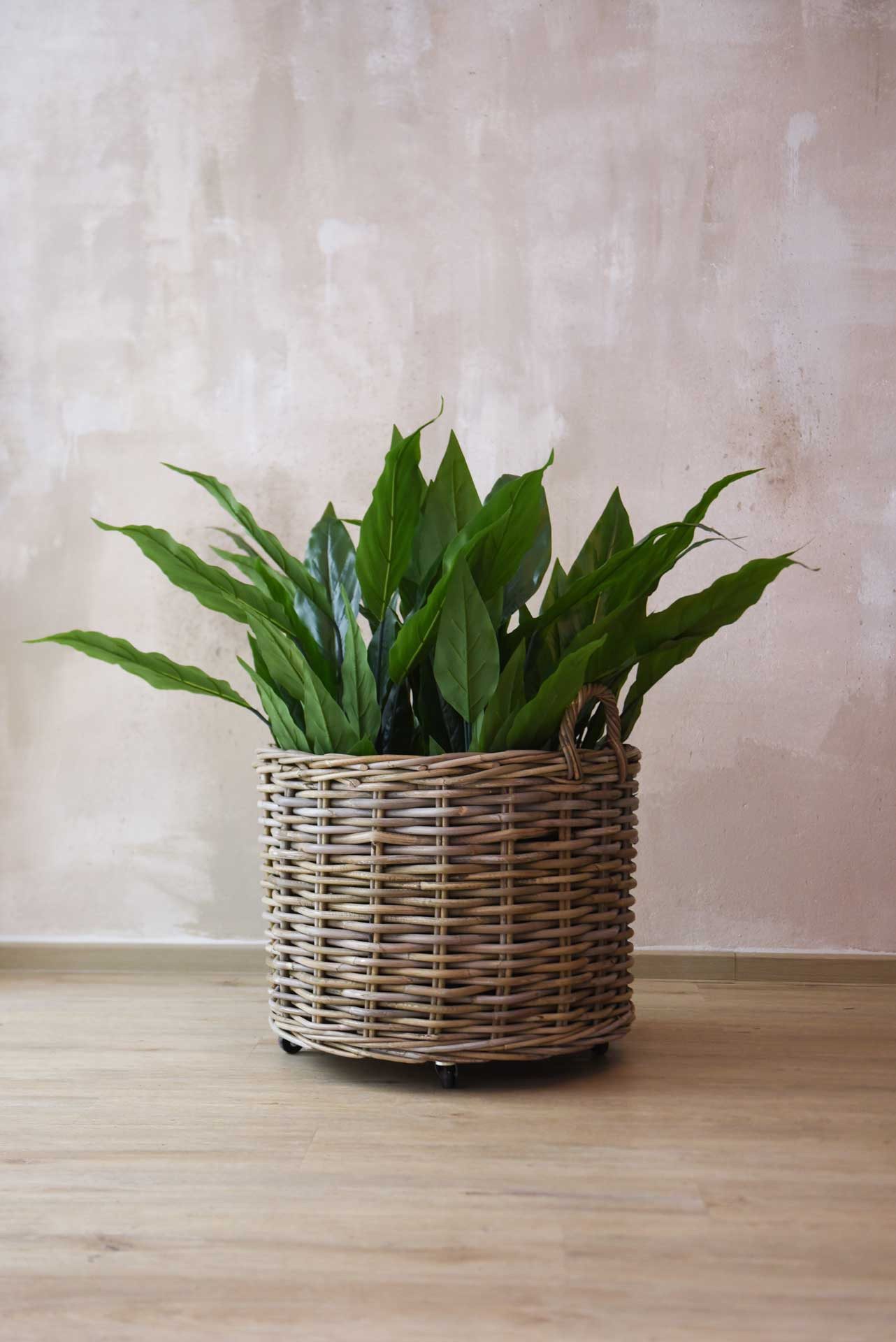 VIVANNO Kaminholzkorb Rattan ARRIBA Rund - Natur Geflochten (1 St), 60x48 c günstig online kaufen