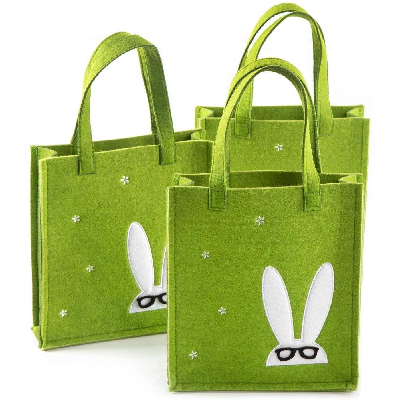 Logbuch-Verlag Osternest 3 grüne Osternest Verpackungen aus Filz 20 x 18 x 5,5 cm