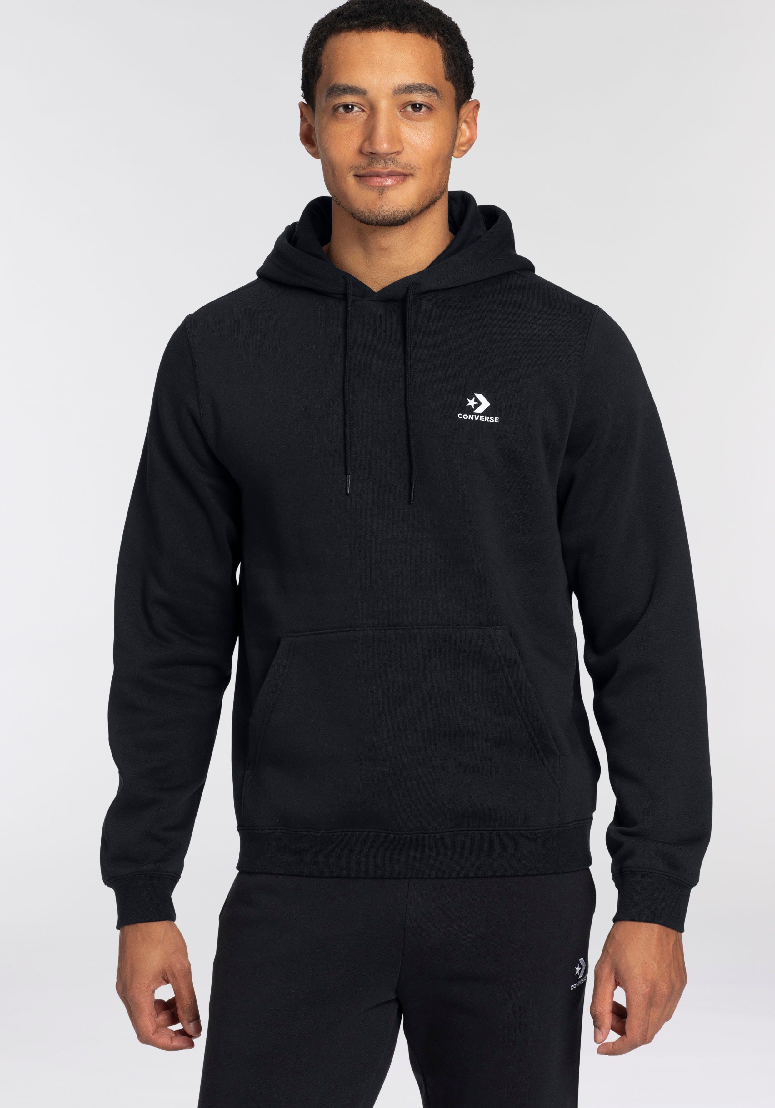 Converse Kapuzensweatshirt BLACK CHEVRON Unisex EMBROIDERED HOODIE BACK (1-tlg) BRUSHED FLEECE STAR