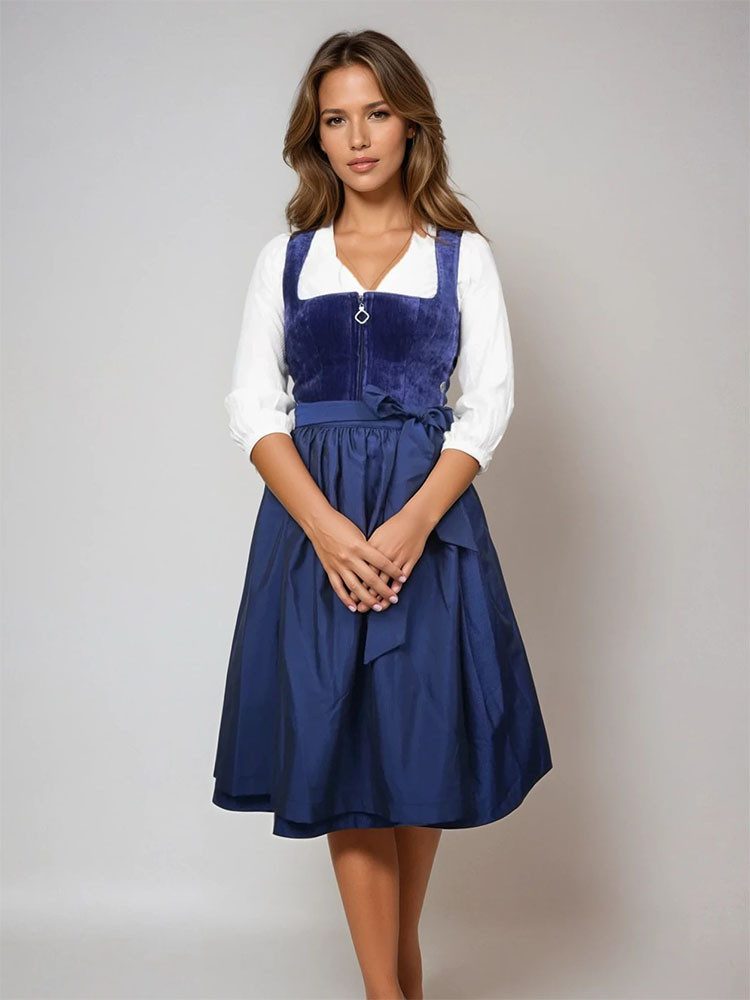 MarJo Dirndl Dirndl Kirchham 65cm Länge königsblau günstig online kaufen