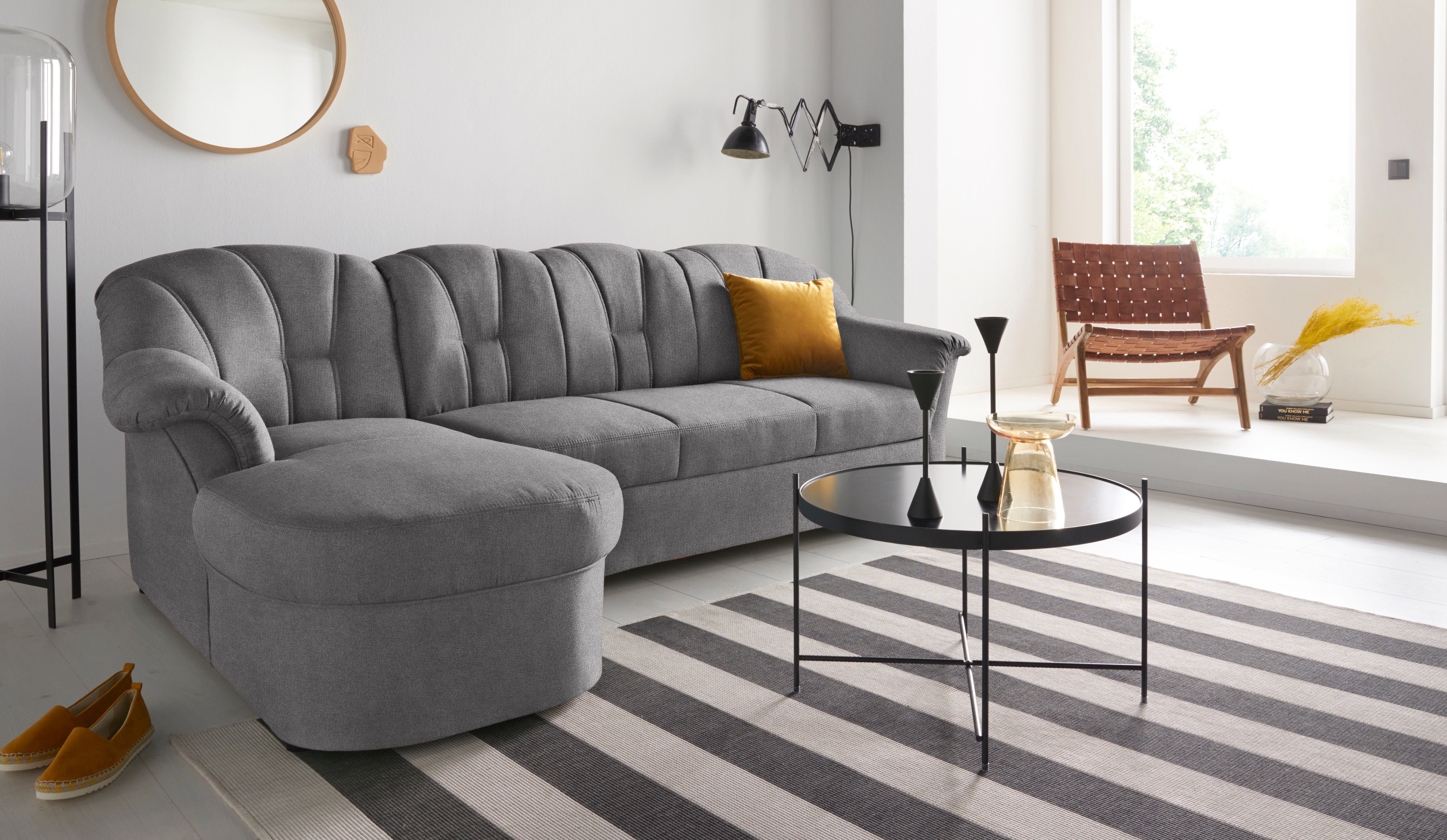 DOMO collection Ecksofa Papenburg, zeitlose Rückensteppung, elegante Formensprache, L-Form, in großer Farbvielfalt, wahlweise mit Bettfunktion, OTTOs Choice