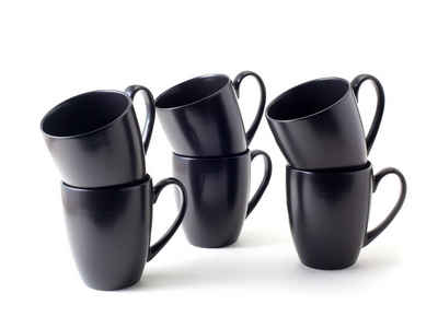 Hanseküche Tasse Kaffeebecher 6er Set aus hochwertiger Keramik, Keramik, Optimales Volumen, Modernes Design