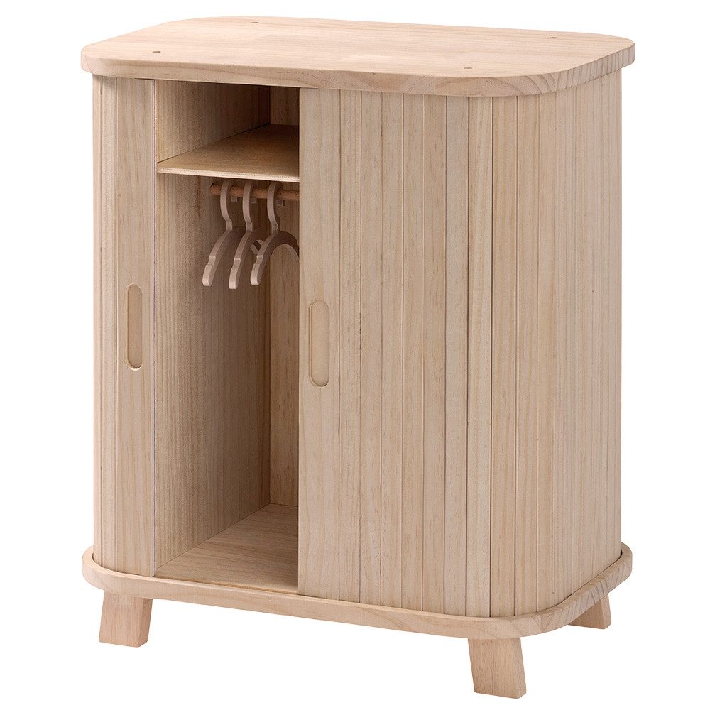 howa Puppenkleiderschrank grace, aus Holz, mit Schiebetüren, Kleiderstange, Regal und 3 Kleiderbügeln