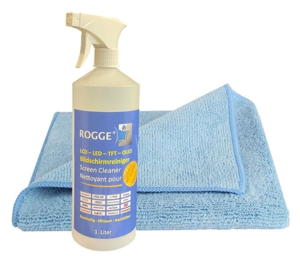 Rogge ROGGE Bildschirmreiniger 1. Liter inkl. Microfasertuch Sprühreiniger (2-St)