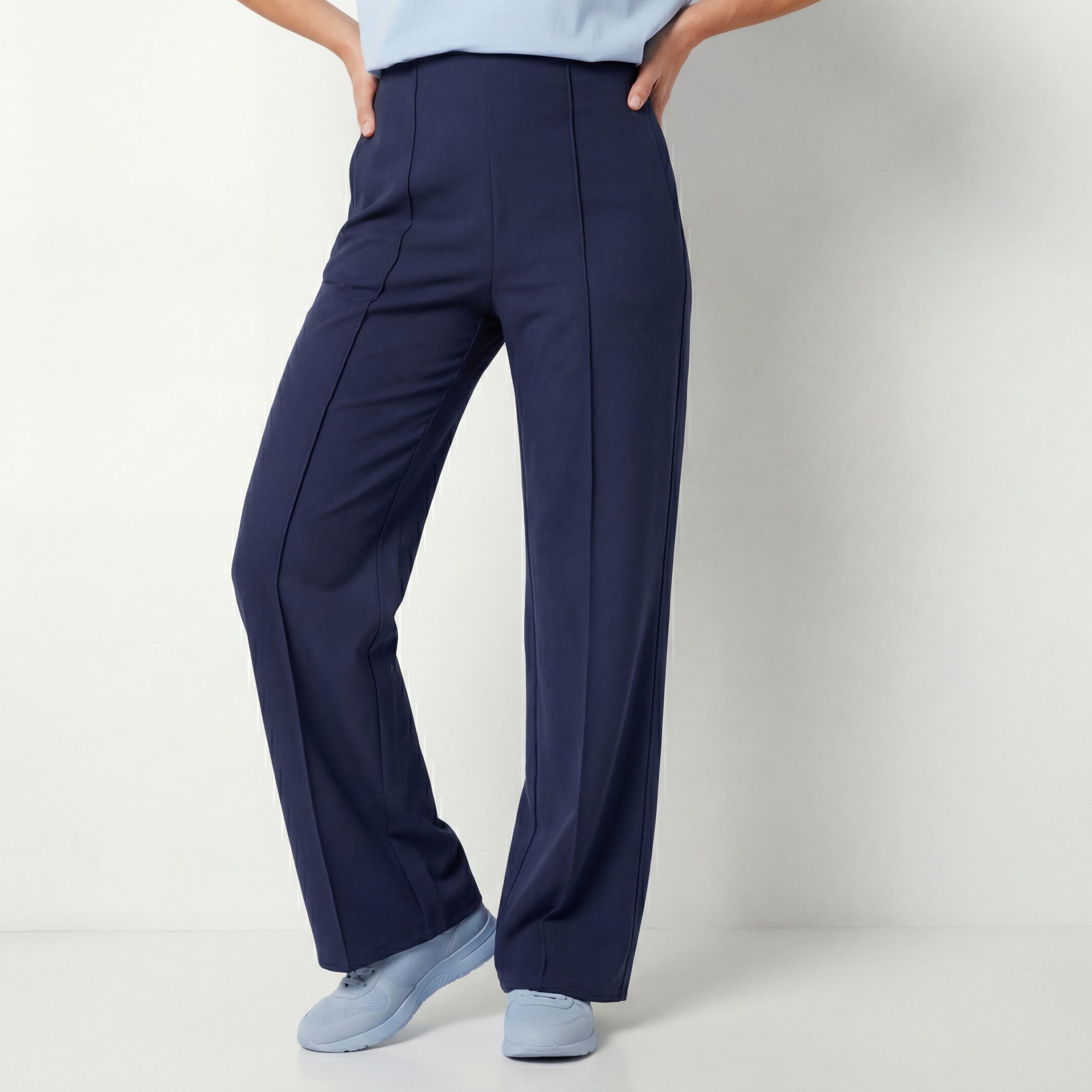 Stretch-Hose Damen Stoffhose moderne Schlupfhose stilvolle Freizeithose