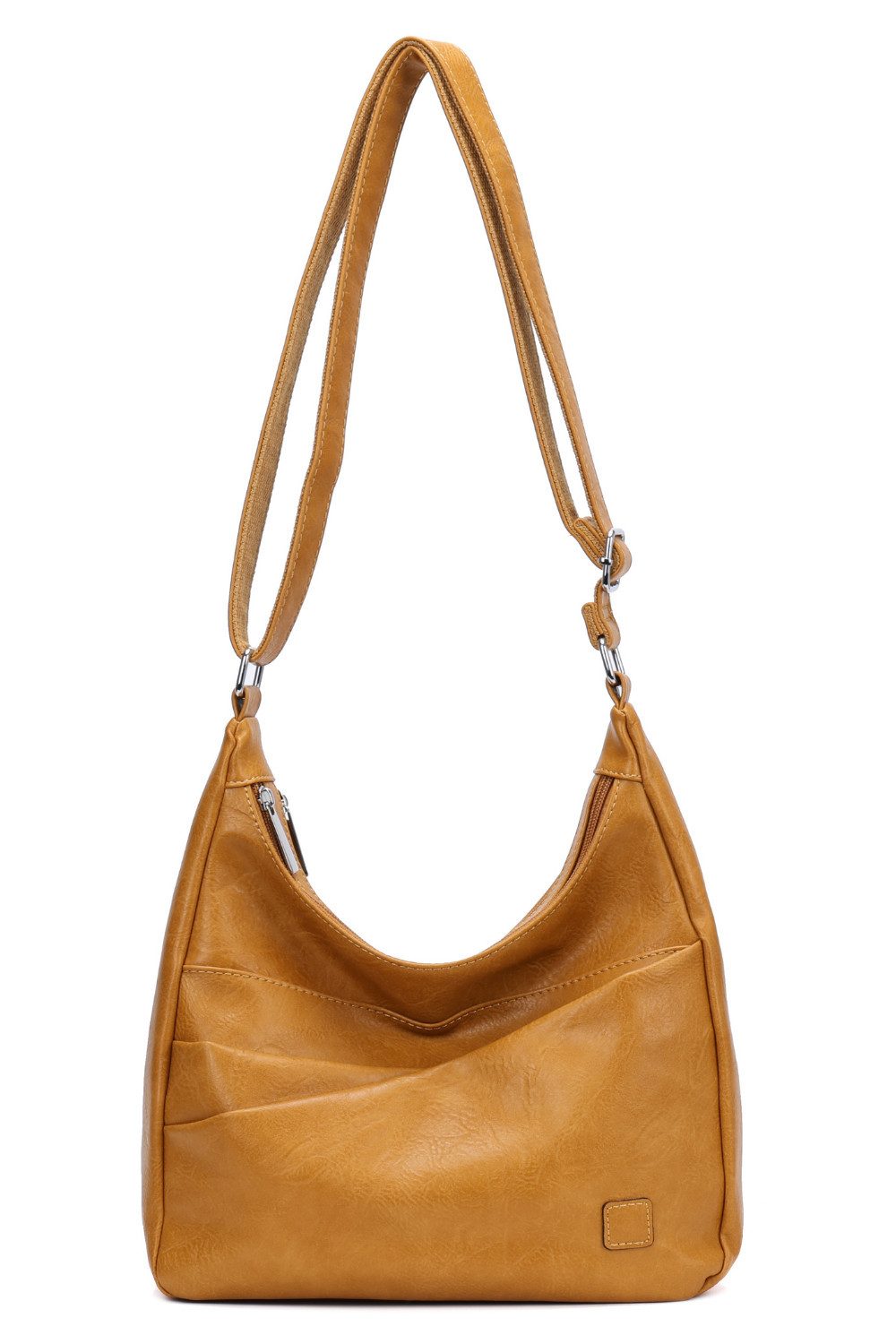 BRISE TASCHE Schultertasche Urban SoftBag – Vegan Leder Schultertasche in Rot, mit Reißverschluss, Vegan, Leicht, Alltagstauglich
