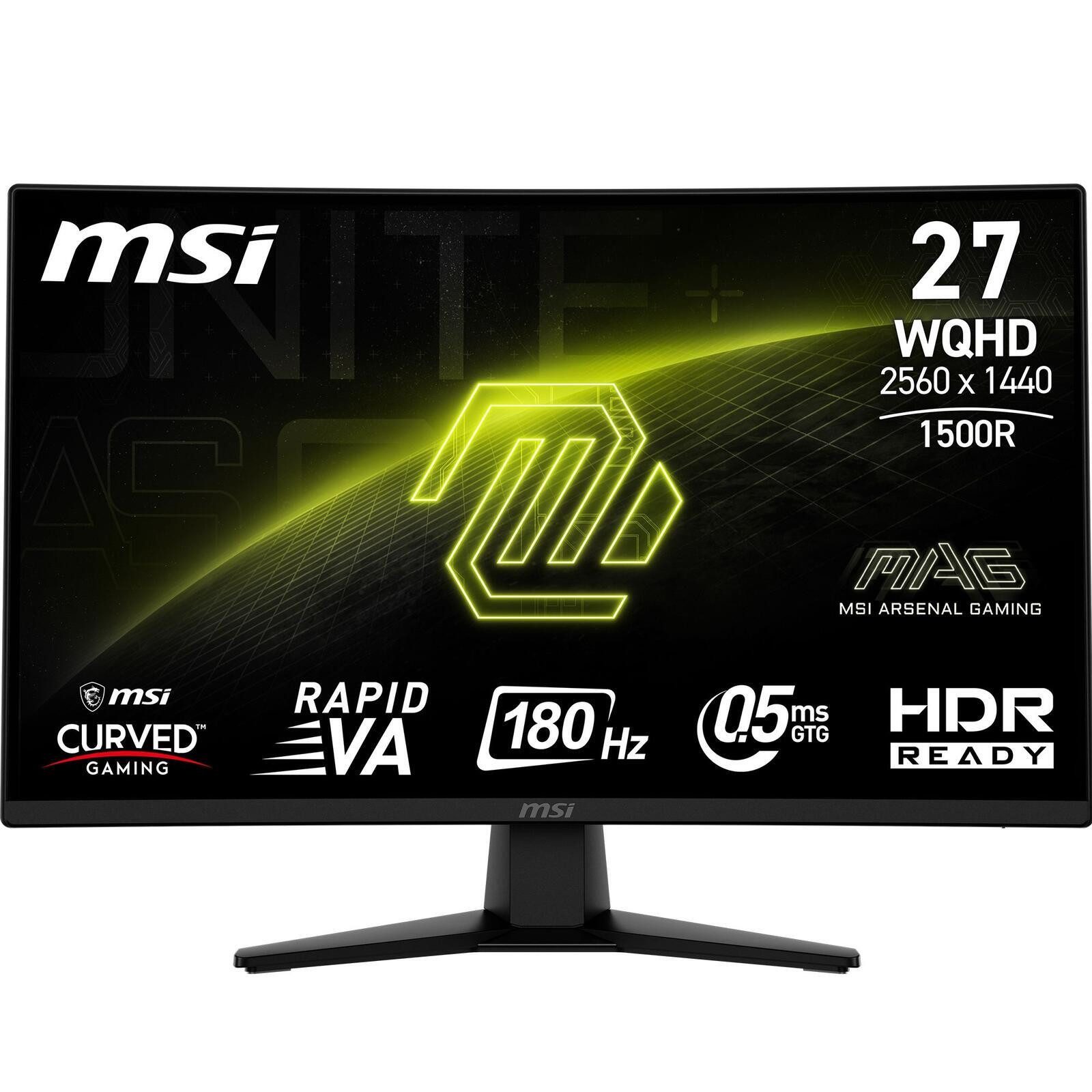 MSI MAG 274CQFDE Gaming-LED-Monitor (2560 x 1440, 0,5 ms Reaktionszeit, 180 Hz, VA Panel)