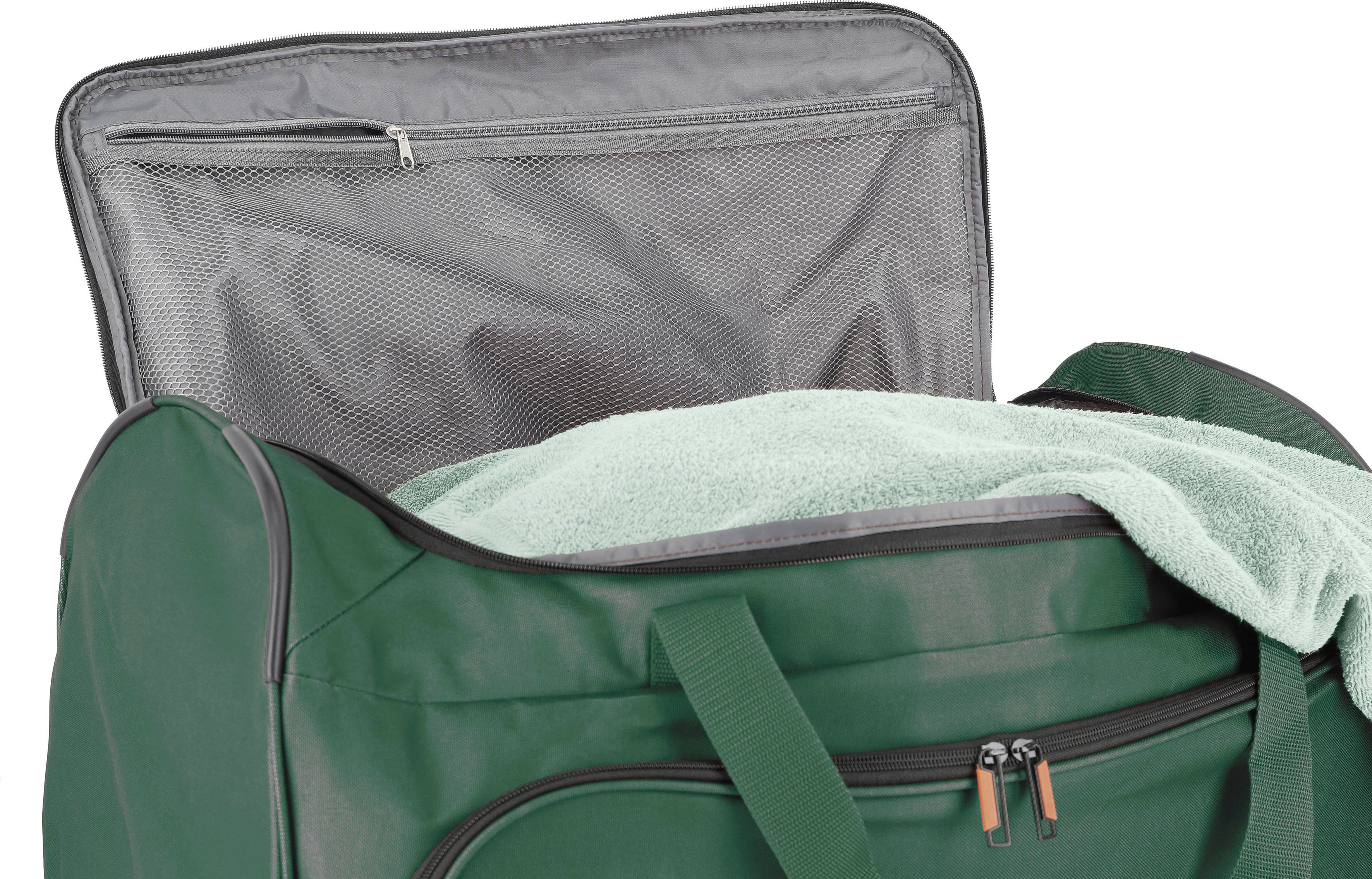 travelite Reisetasche mit Basics Fresh, 71 dunkelgrün, cm, Rollen