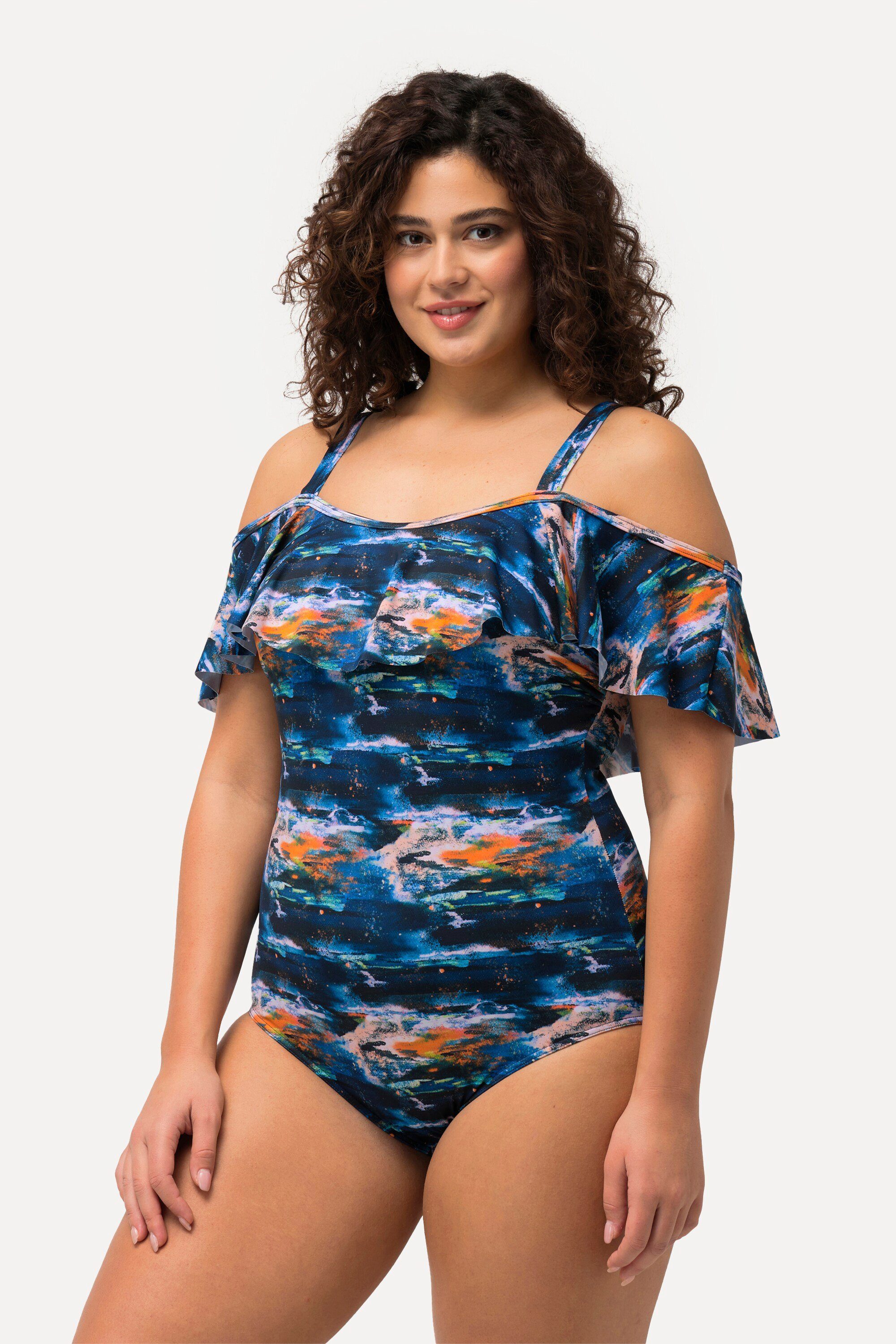 Ulla Popken Badeanzug Badeanzug Volants Softcups günstig online kaufen