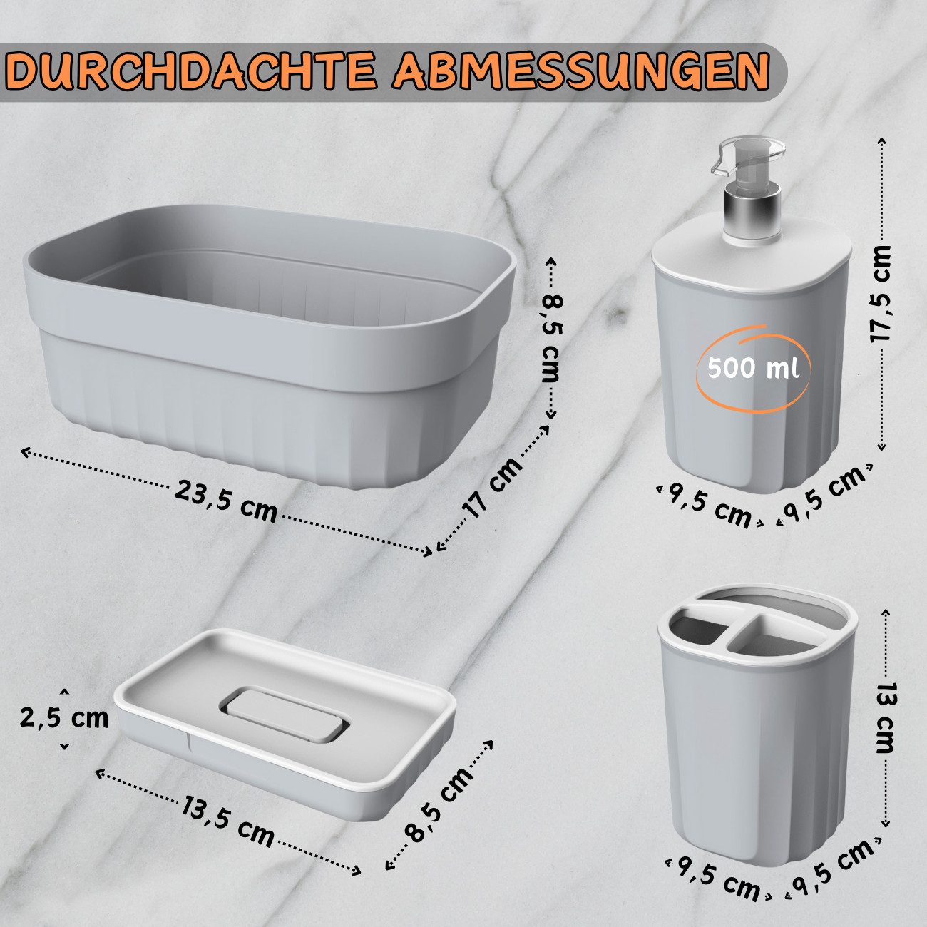 Engelland Badaccessoire-Set Badezimmer-Set, 4-teilig, bestehend aus Seifens günstig online kaufen