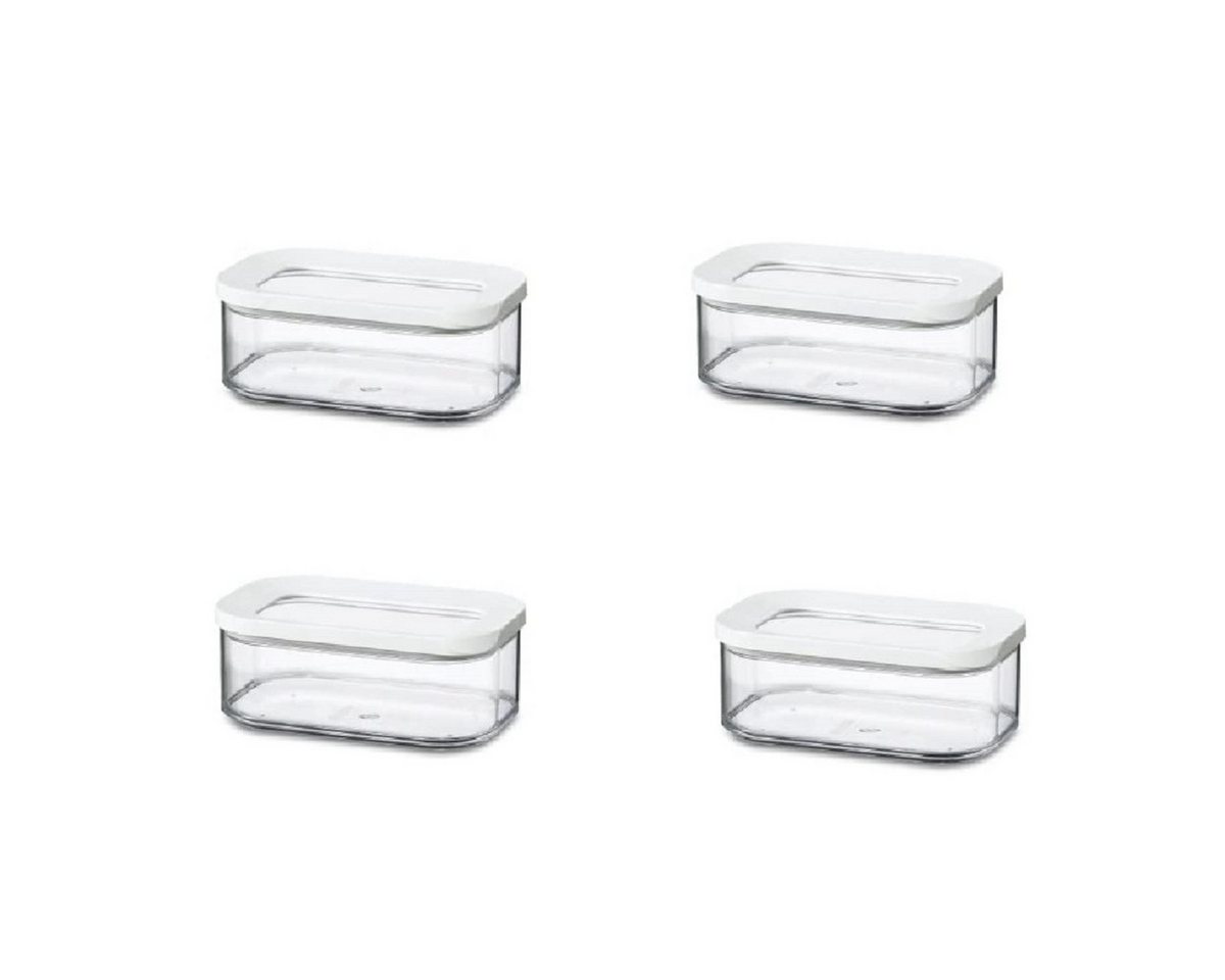Mepal Vorratsdose Modula Vorratsdosen-Set 4-tlg. 425 ml weiß für trockene Lebensmittel, Weiß, platzsparend, stapelbar, Frischhaltedose