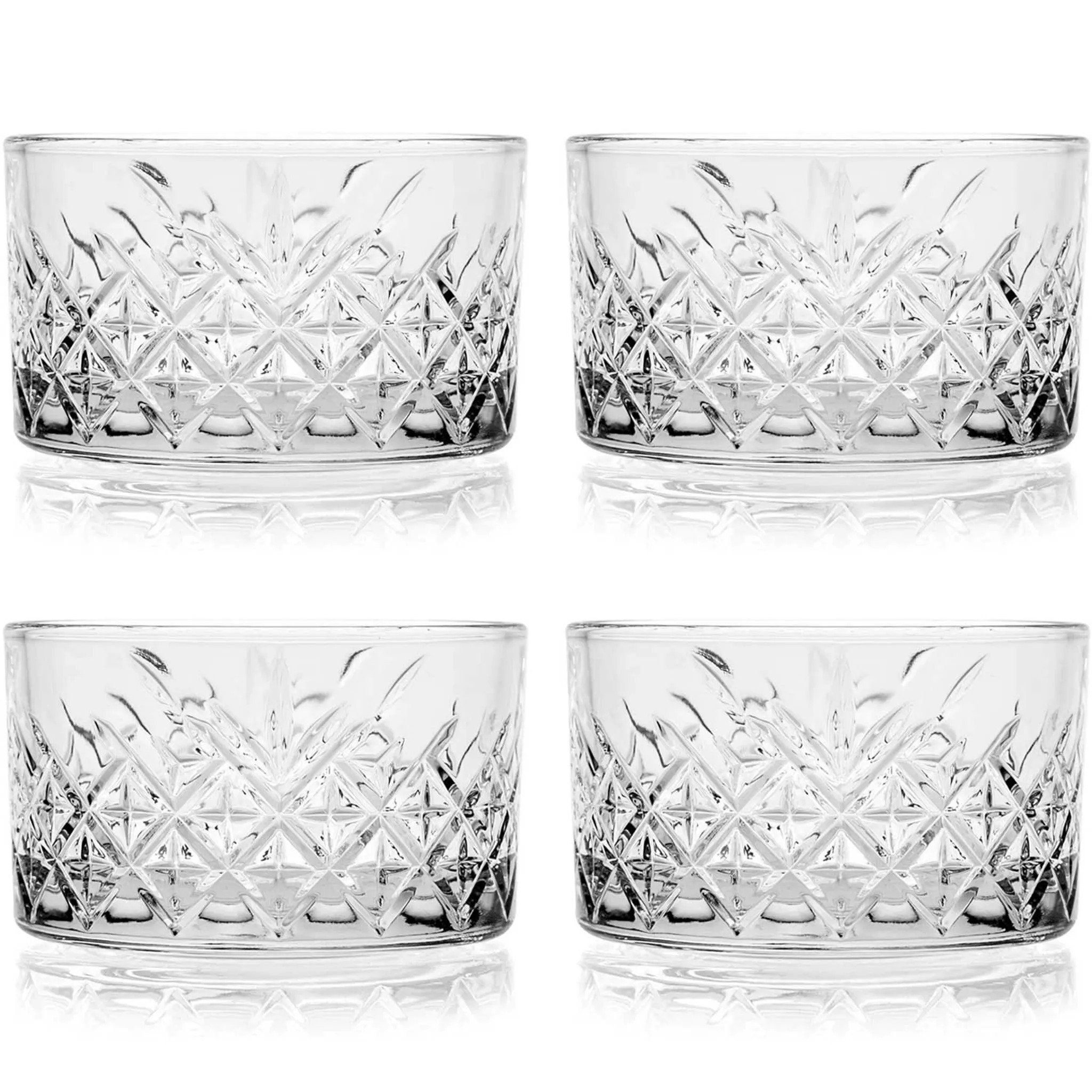 Pasabahce Dessertschale Timeless, Glas, (Packung, 4-tlg), Timeless Glasschüsseln 4-er Set, Glasschalen, Knaberschüsseln 225 ml