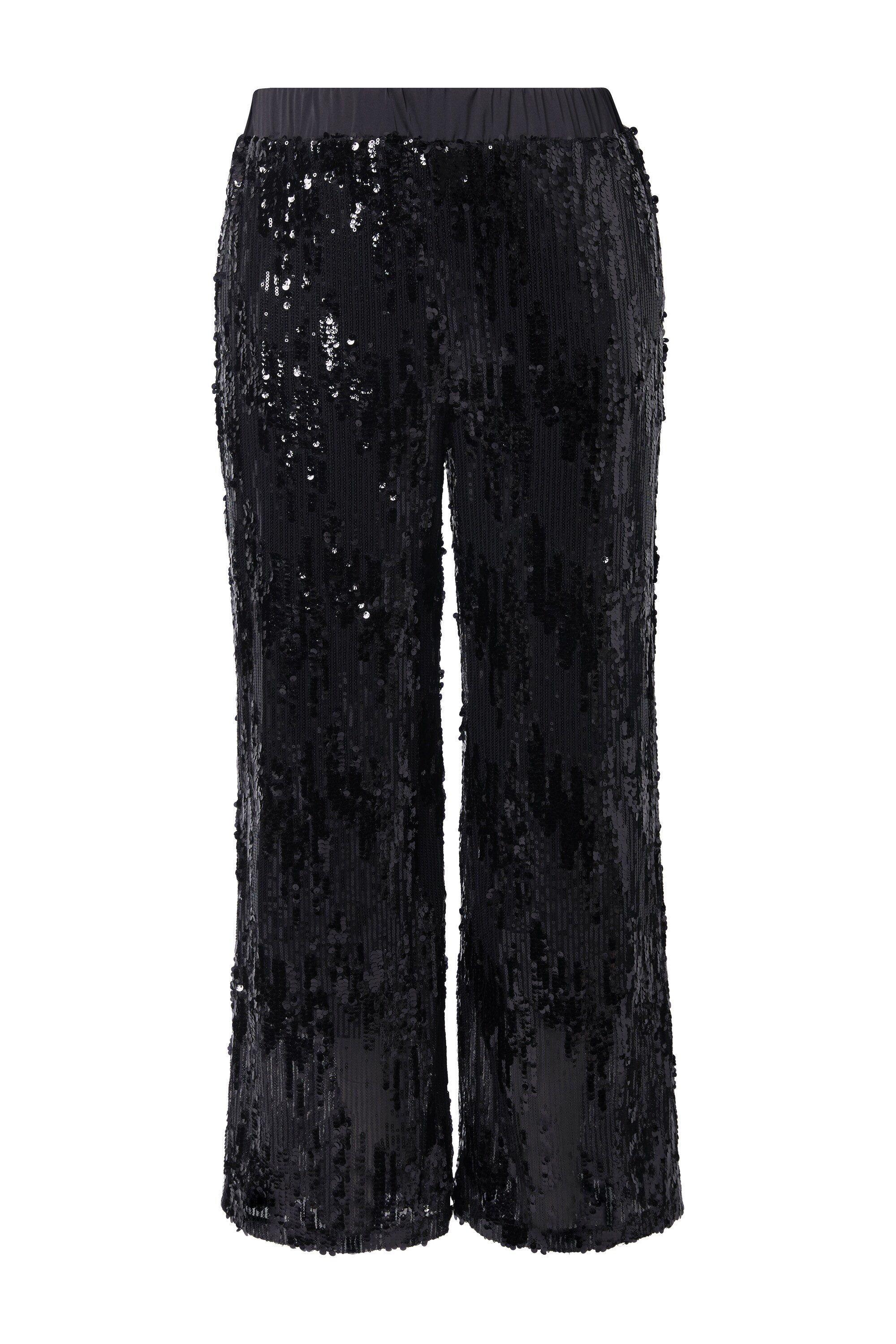 Ulla Popken Schlupfhose Paillettenhose weites ausgestelltes Bein günstig online kaufen