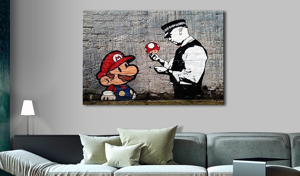 Artgeist Wandbild Mario and Cop by Banksy günstig online kaufen