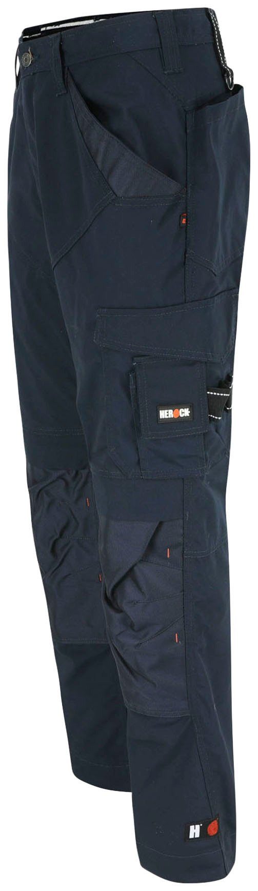 bequem - Regelbarer Arbeitshose - Bund marine APOLLO - 8 & SHORTLEG Taschen leicht Herock Wasserabweisend HOSE