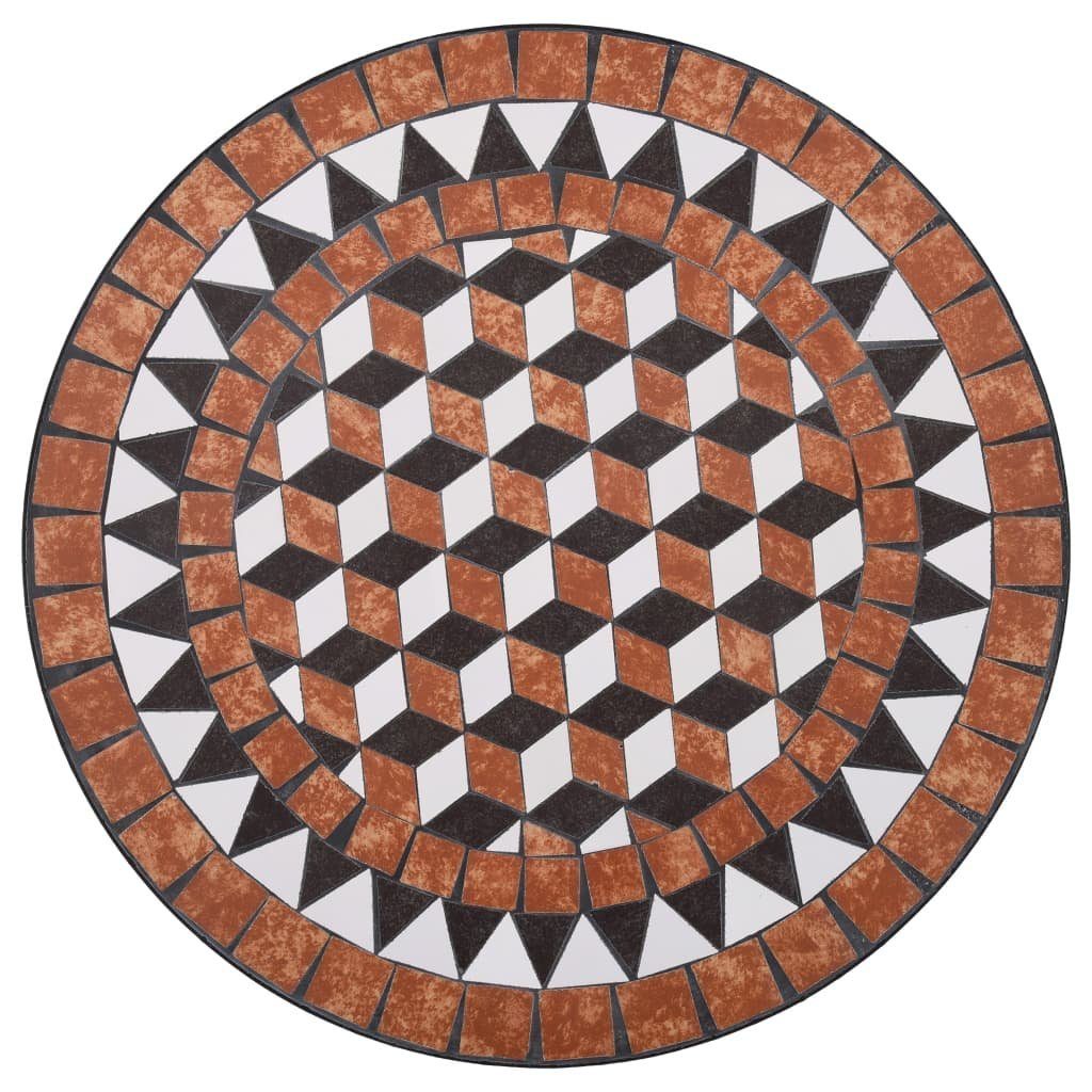 furnicato Gartentisch 60 Keramik cm Mosaik-Bistrotisch Braun