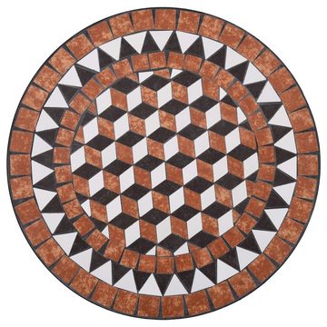 furnicato Gartentisch Mosaik-Bistrotisch Braun 60 cm Keramik