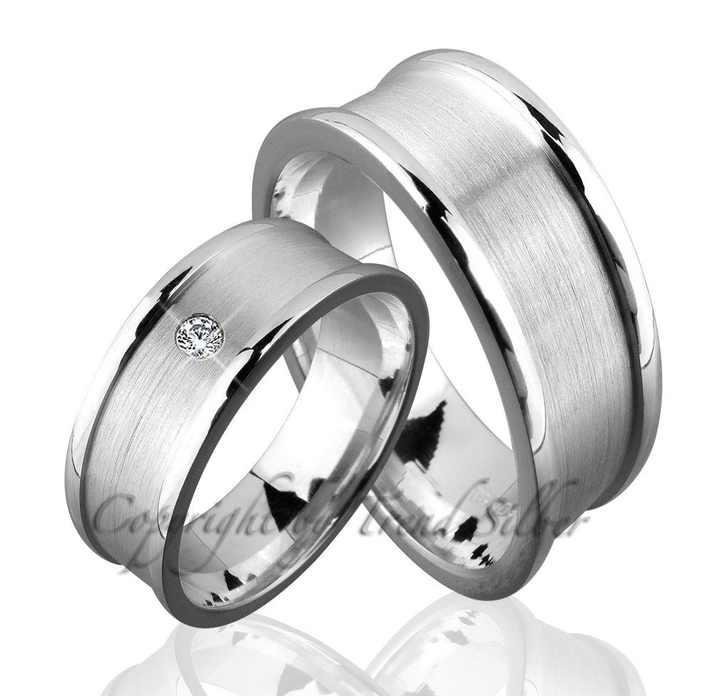 Trauringe123 Trauring Hochzeitsringe ohne Stein, aus J89 mit und Silber Eheringe 925er Partnerringe Verlobungsringe Trauringe