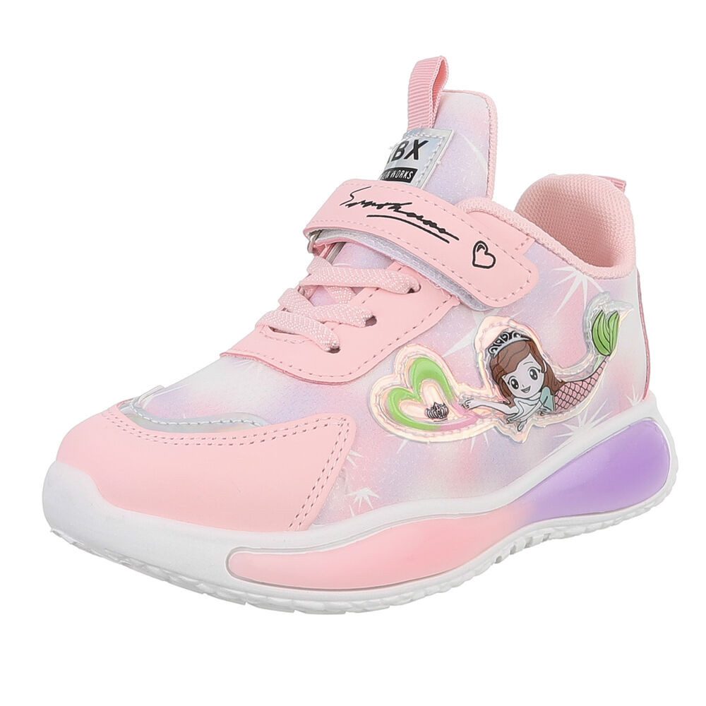 Ital-Design Trendy Kinderschuh mit Klettverschluss für Freizeitaktivitäten Sneaker (89545323) Flach Freizeitschuhe in Rosa