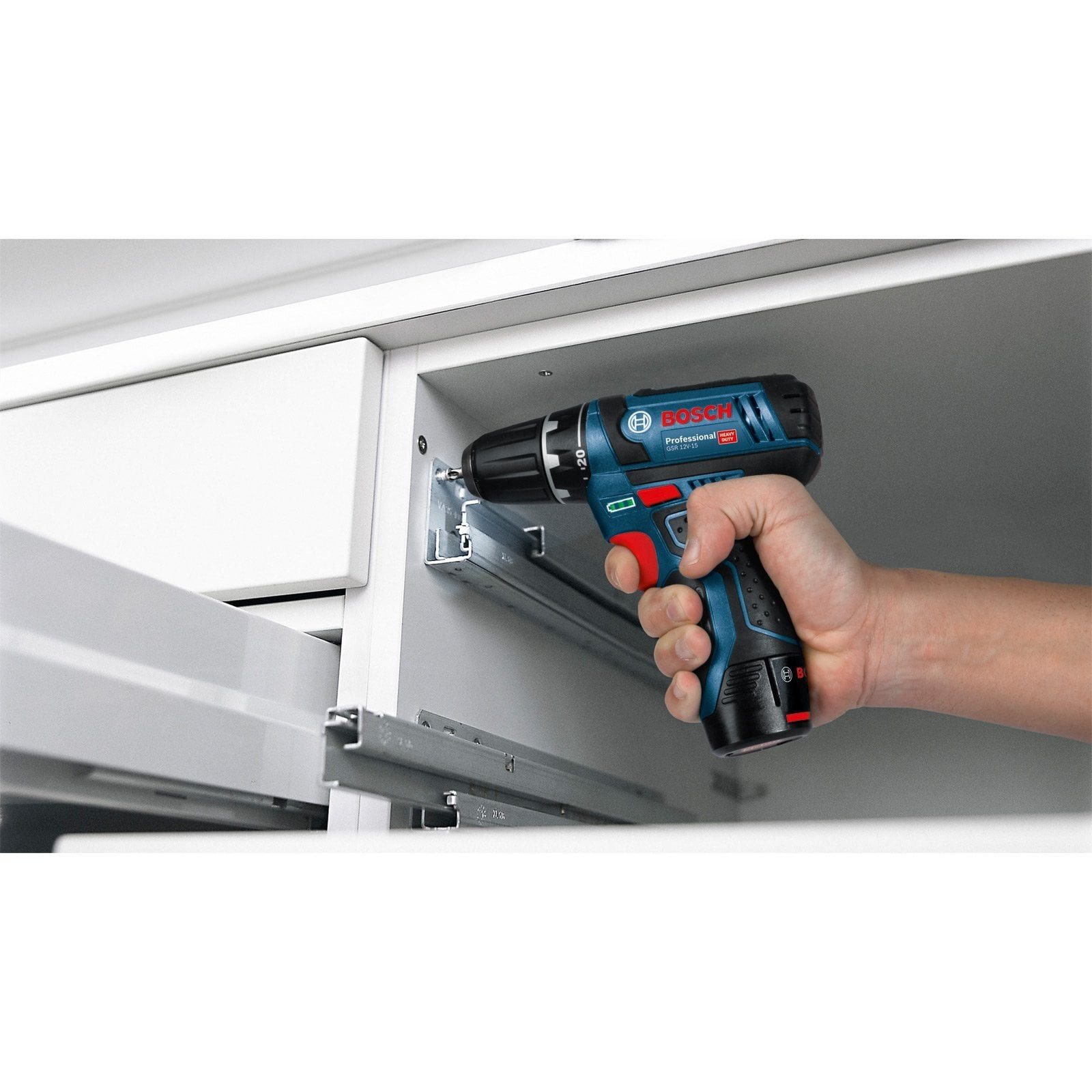 BOSCH Akku-Bohrschrauber Bosch Akku-Bohrschrauber GSR 12V-15 / 1x 2,0 Ah Akku + Ladegerät