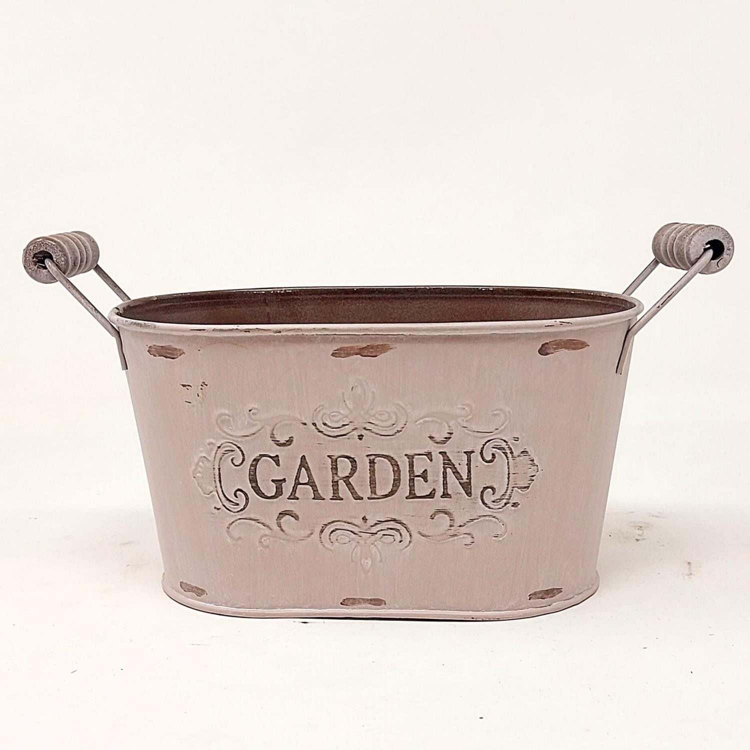 CreaFlor Home Übertopf Zink, Farbe: rosa, Motiv: Garden