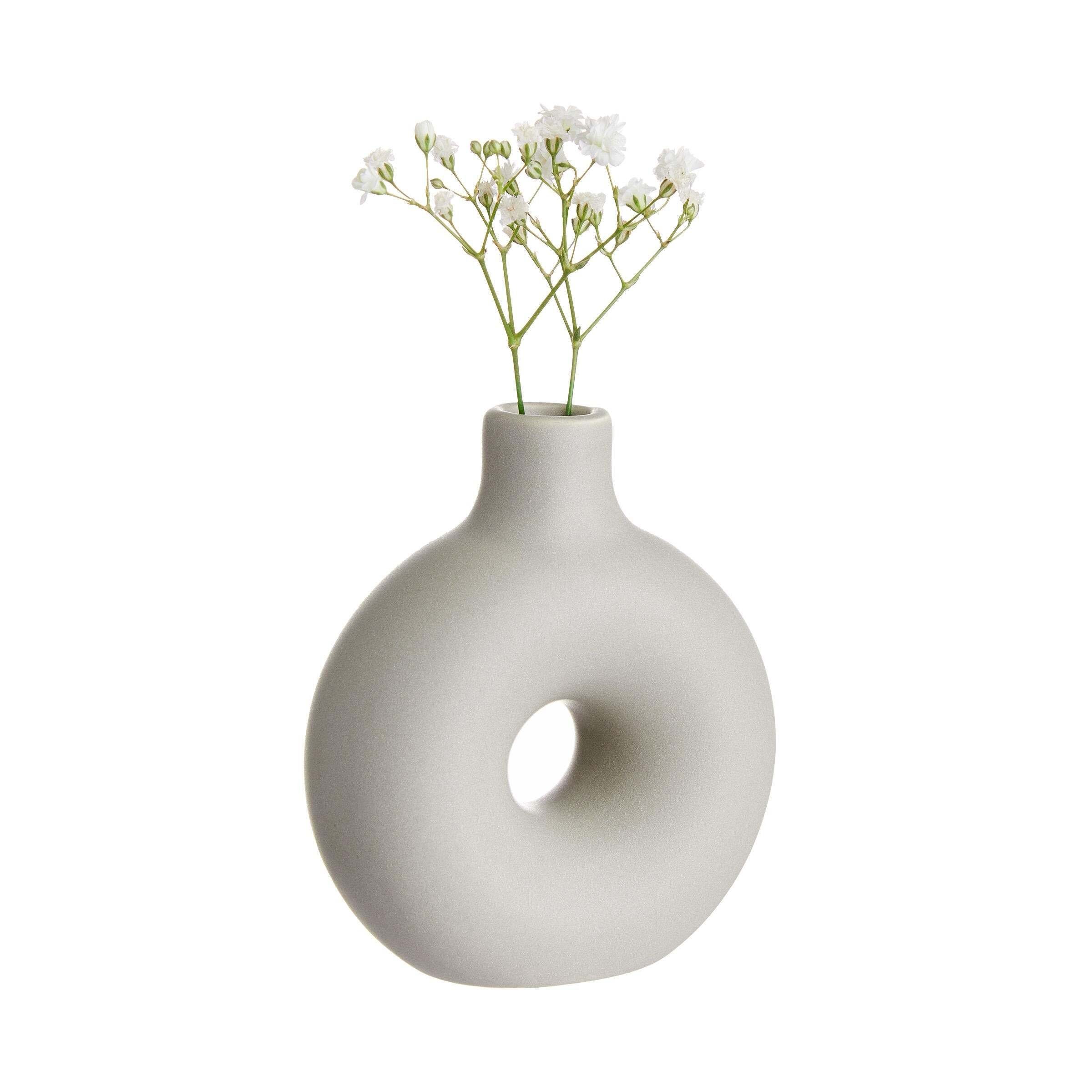 LOOPY Dekovase Mini BUTLERS Hellgrau Vase Höhe 8cm