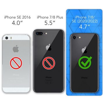 EAZY CASE Handyhülle Outdoor Case für iPhone SE 2022/2020 & iPhone 8/7 4,7 Zoll, Slim Cover Durchsichtig Robust Back Cover stoßfest Grün / Nachtgrün