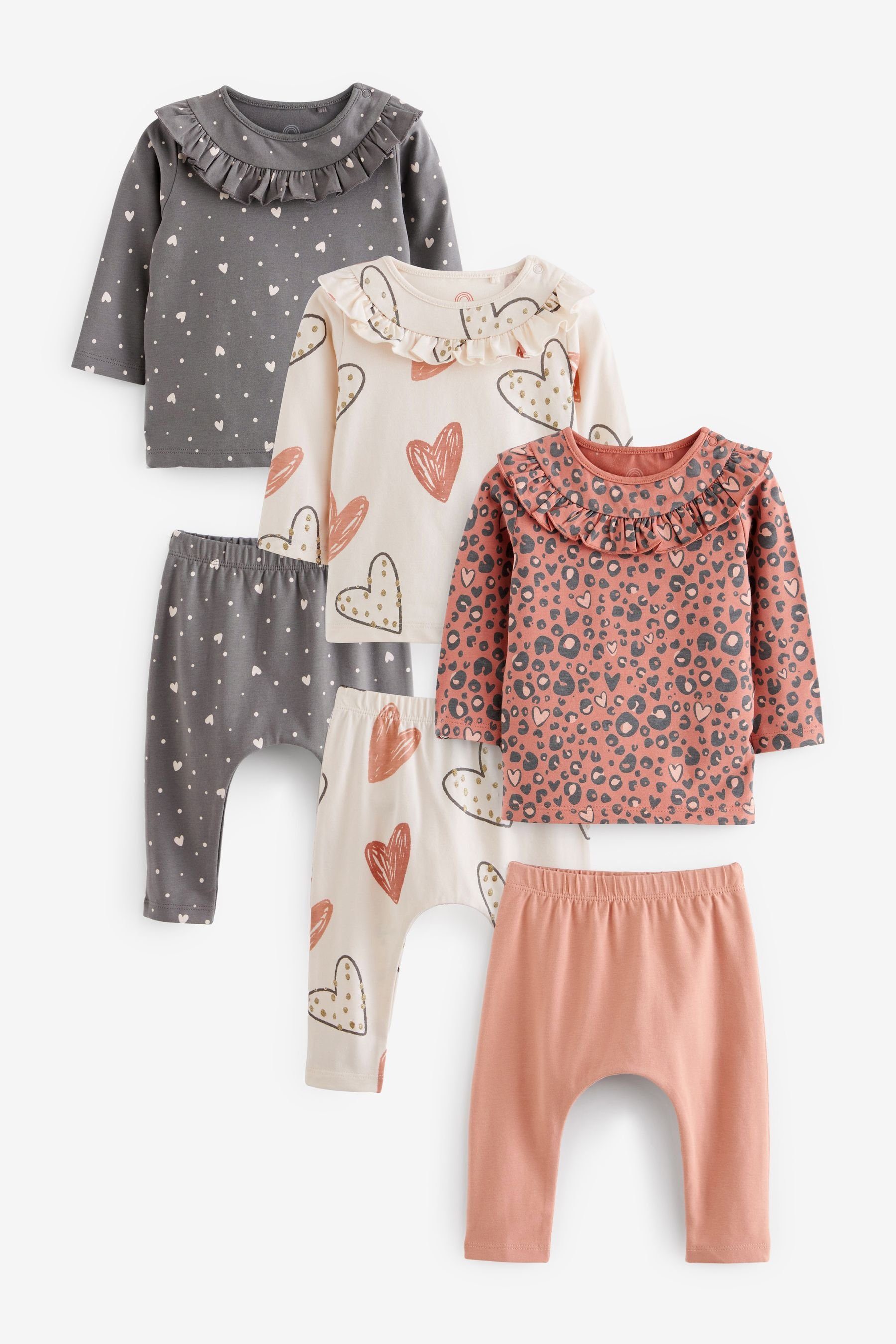 Next Shirt & Leggings T-Shirts und Leggings im 6-teiligen Baby-Set (6-tlg) Rust Brown