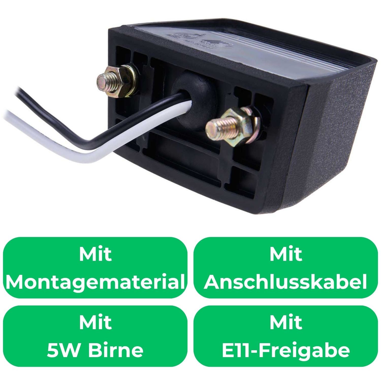 Diedrich Filmer GmbH Anhänger-Rückleuchte Universal Kennzeichenleuchte 12V 5W Aufbau, Birne, Nummernschild-Beleuchtung für PKW Anhänger Wohnwagen Wohnmobil Camper