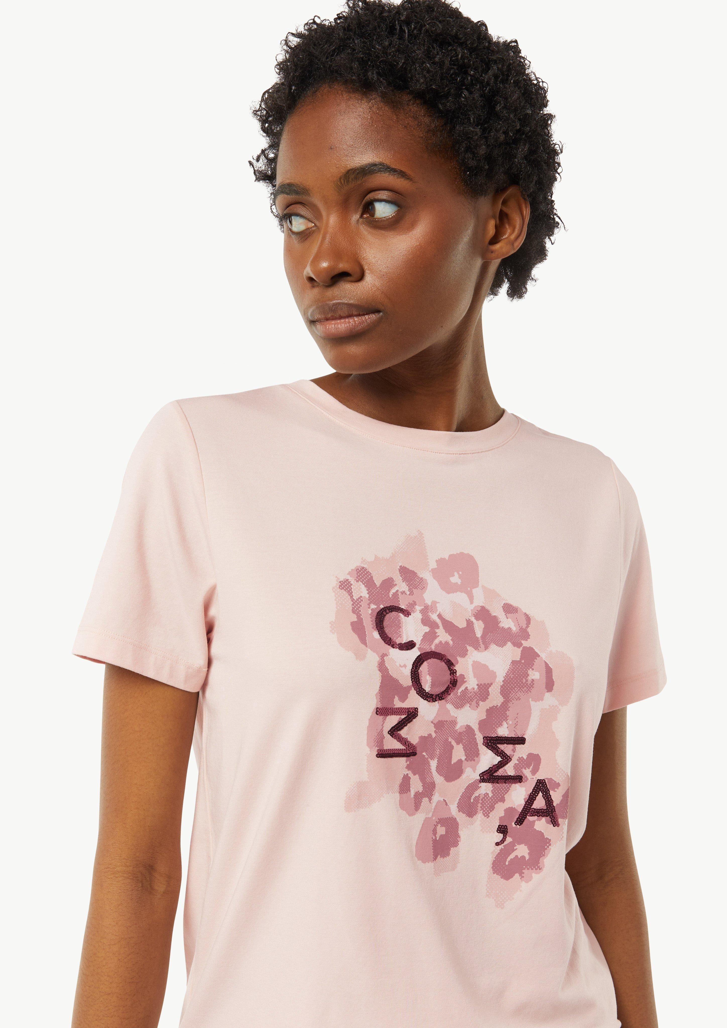 Comma Kurzarmshirt T-Shirt mit Artwork Artwork günstig online kaufen