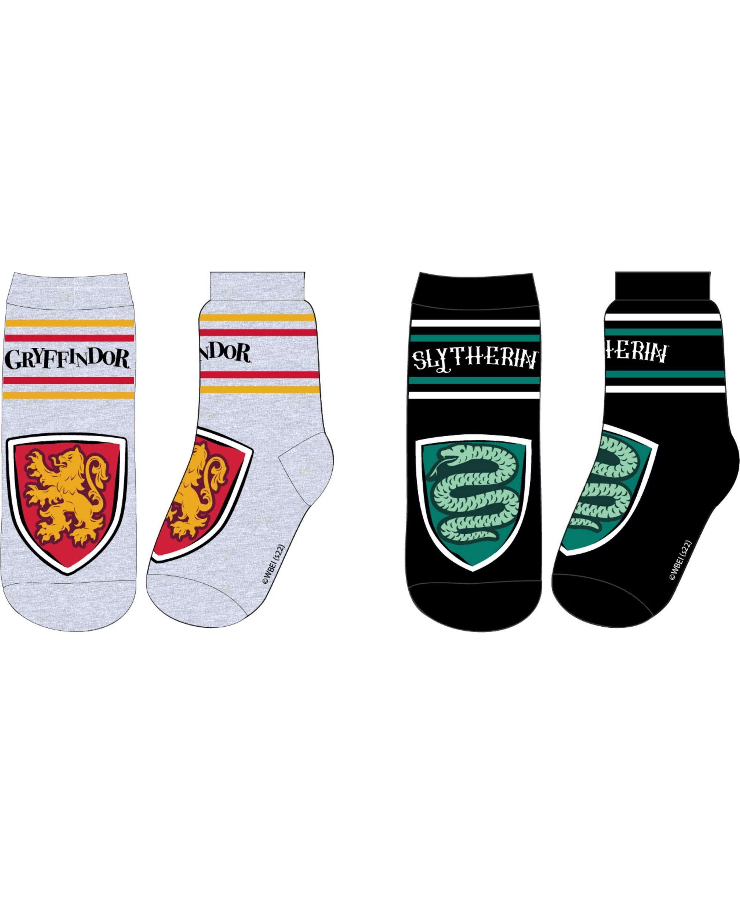Harry Potter Socken mit Slytherin & Gryffindor Design (2-Paar) Lange Socken für Jungen Gr. 23-34