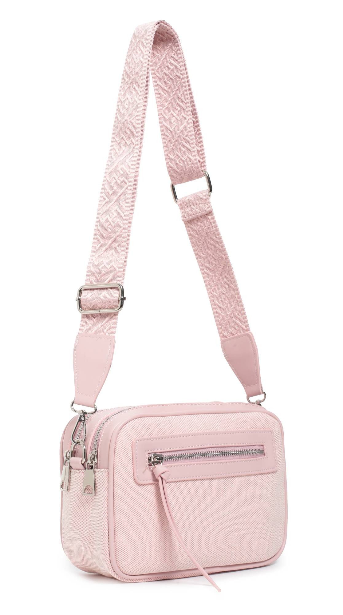 Schultertasche Damen Tasche Crossbody Canvas Umhängetasche Brusttasche Leder Optik