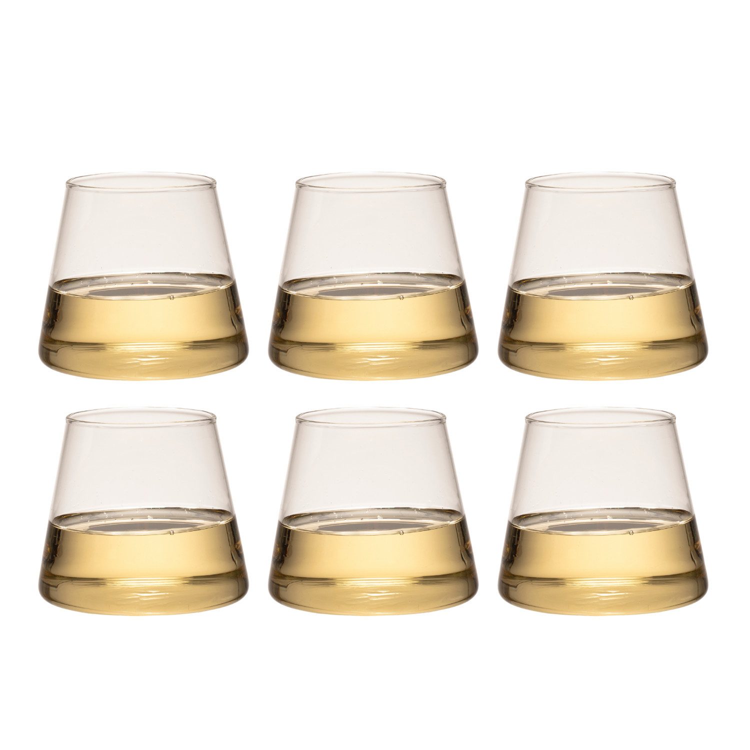 Zoha Glas Esposito Cup Getränkebecher Cocktail- 350 ml - Heißgetränke 6er Set, Borosilikatglas, Hitzebeständig Trinkglas Cocktailgläser Eiskaffeegläser Tee Saft