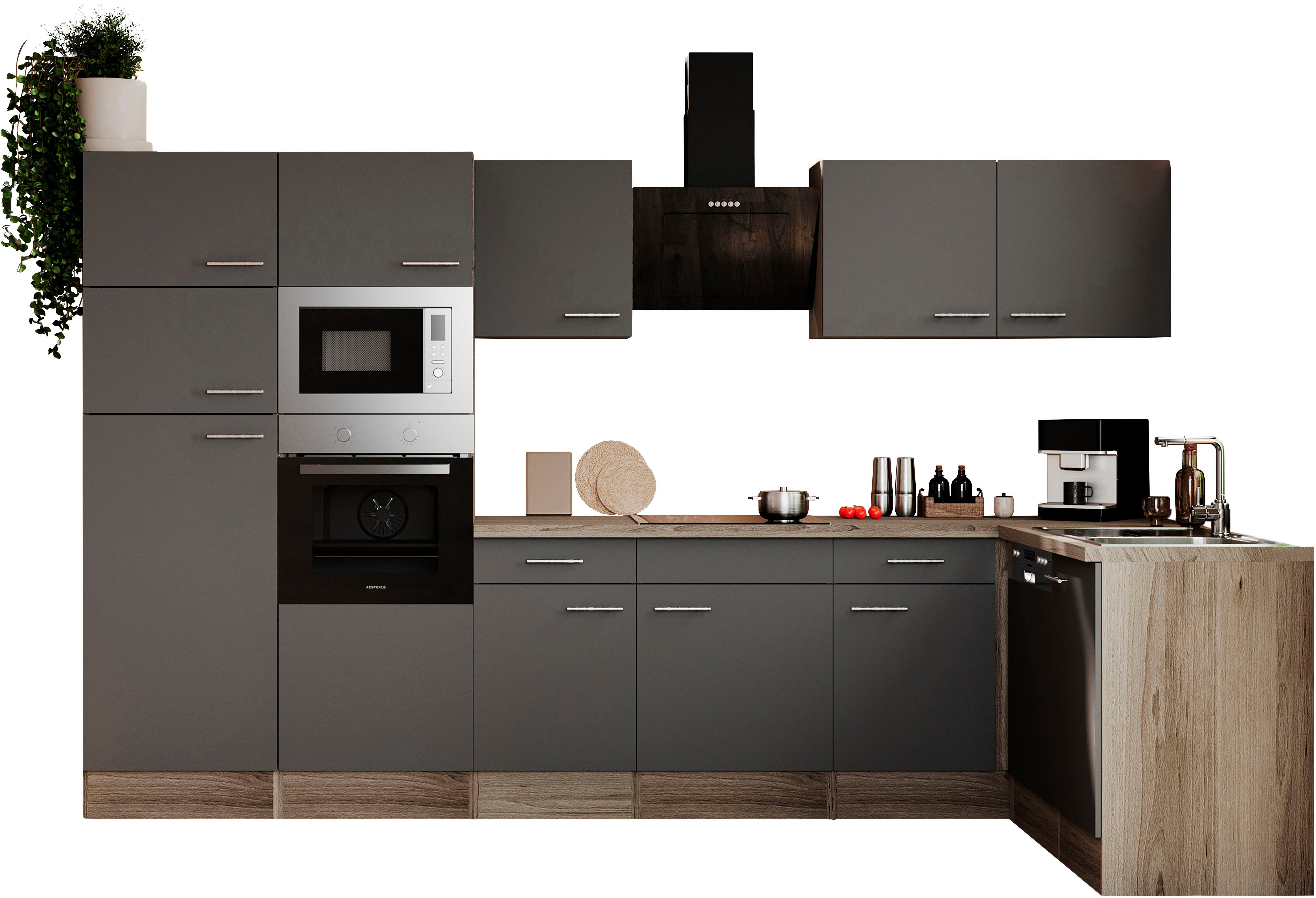 RESPEKTA Küchenzeile Oliver, Breite 340 cm, wechselseitig aufbaubar günstig online kaufen