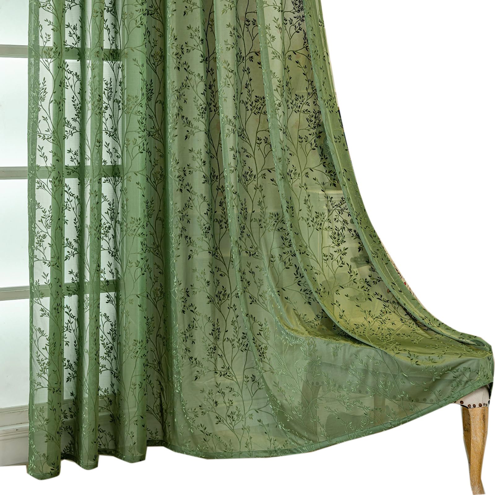 Agger Gardine Spitze Voile Gardinen,Jacquard-Vorhänge mit Metallösen 1 Artikel (1 St), Geeignet für Wohnzimmer/Schlafzimmer: Transparente Schiebegardinen