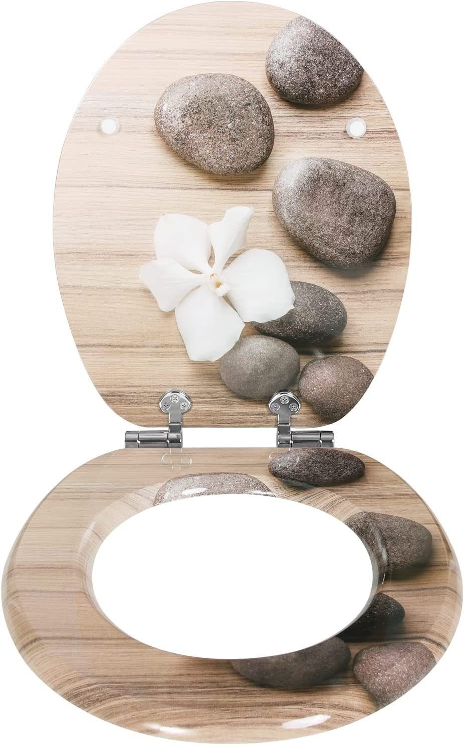 Woltu WC-Sitz (1-St), Toilettendeckel mit Absenkautomatik Toilettensitz Holz