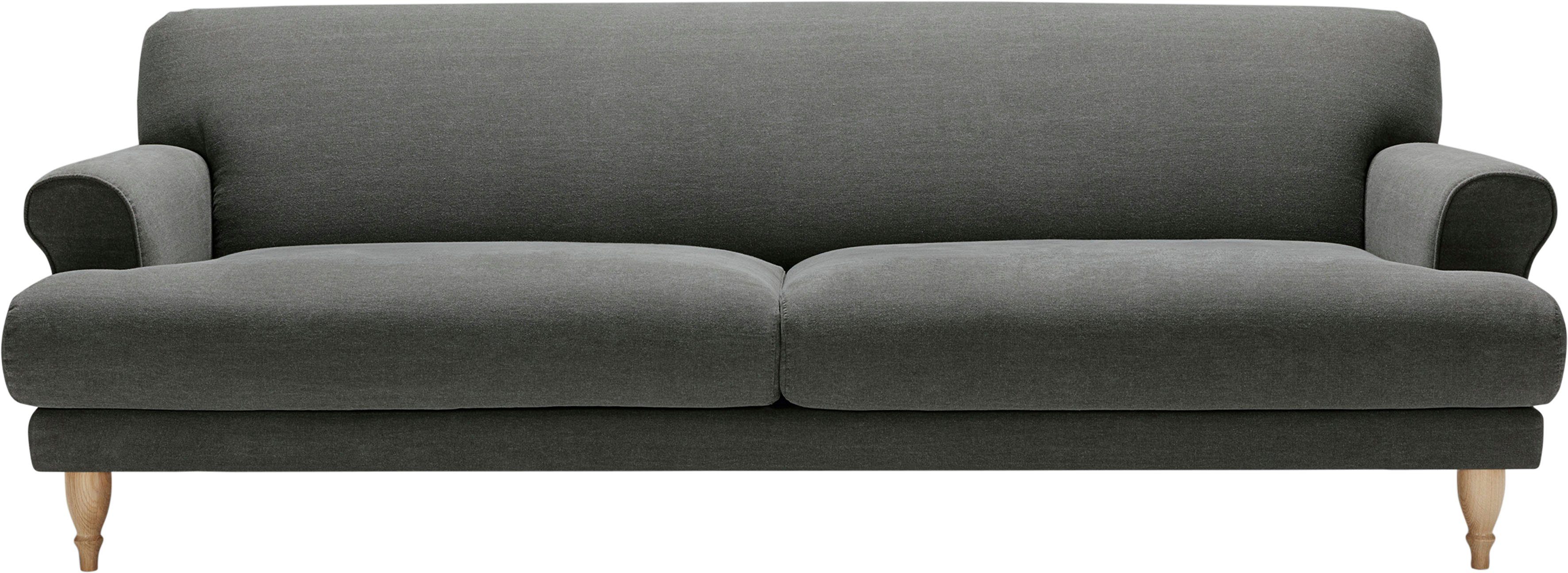 Sofa Eiche Ginger, 3-Sitzer, mit natur, Sitzunterfederung Polsterunterlage LOVI Füße