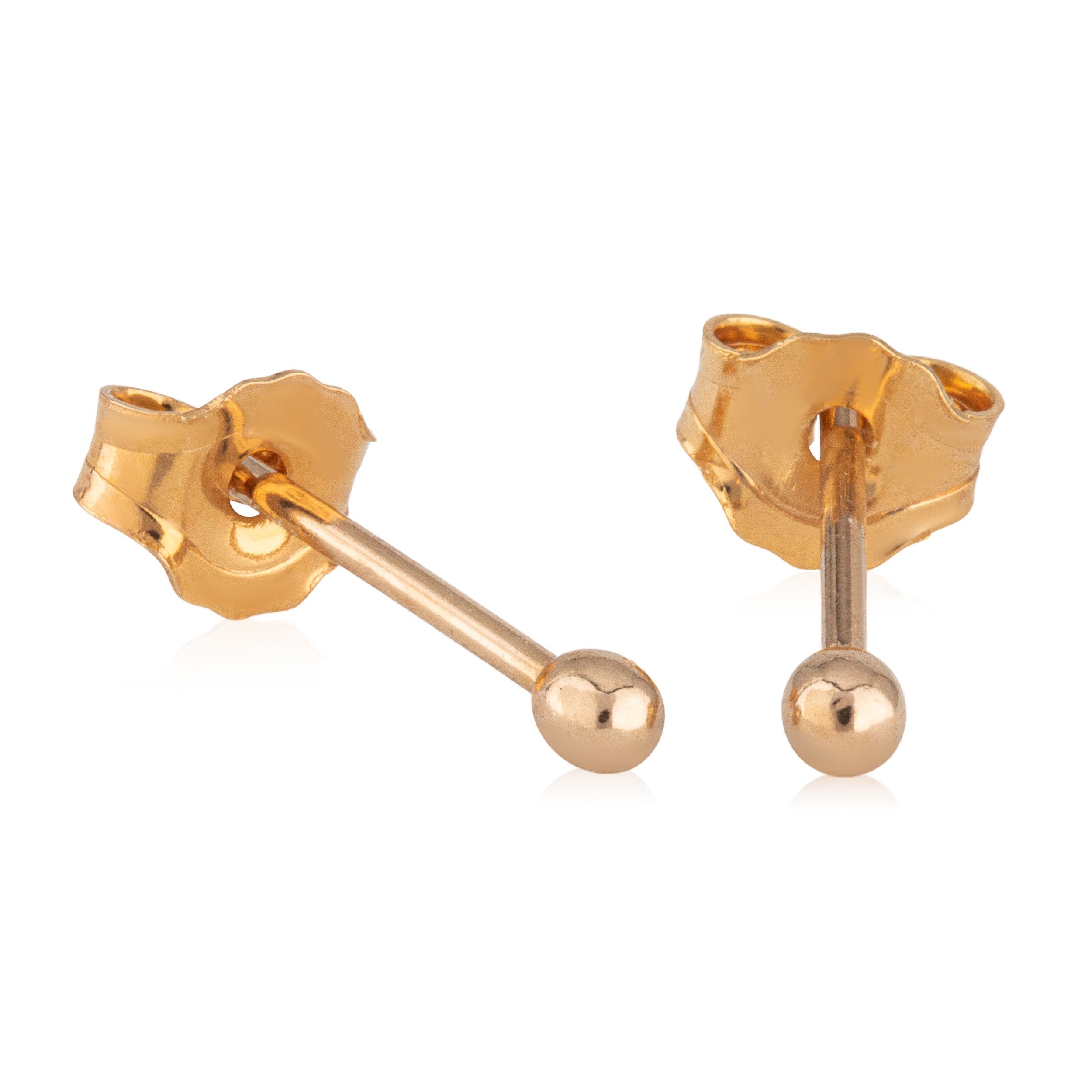 Paar Ohrstecker Paar Kugel Ohrstecker Vergoldet Kugelstecker Gold 2mm 5303