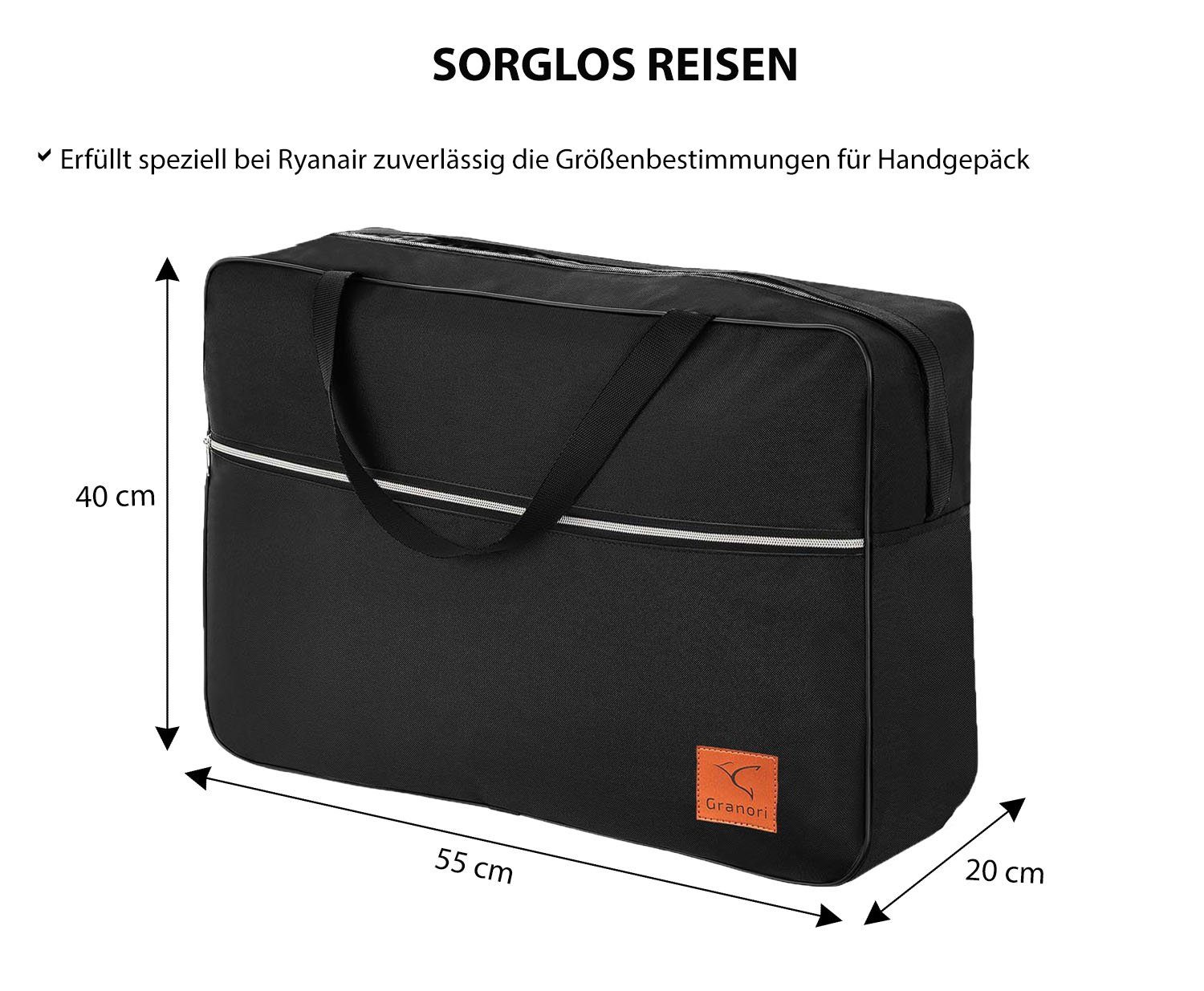 Granori Reisetasche 55x40x20 cm großes Handgepäck mit Schultergurt – leicht & viel Platz (über 40 l Fassungsvermögen), entspricht IATA Empfehlungen für Flugzeug – Bild 3 von 5