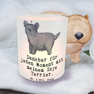 Mr. & Mrs. Panda Windlicht Skye Terrier Moment - Transparent - Geschenk, Kerzenglas, Teelichtgla (1 St), Gemütlich