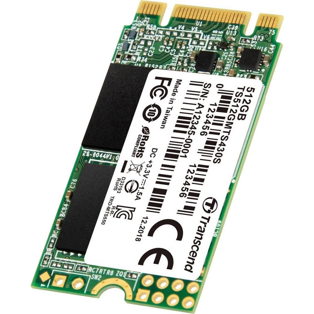 Transcend SSD M.2 512GB Retail TS512G TS512GMTS430S SSHD-Hybrid-Festplatte